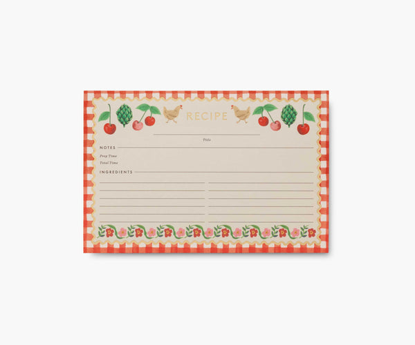 Rifle Paper Co. Recipe Cards; Cherry Farm (Pack of 12)