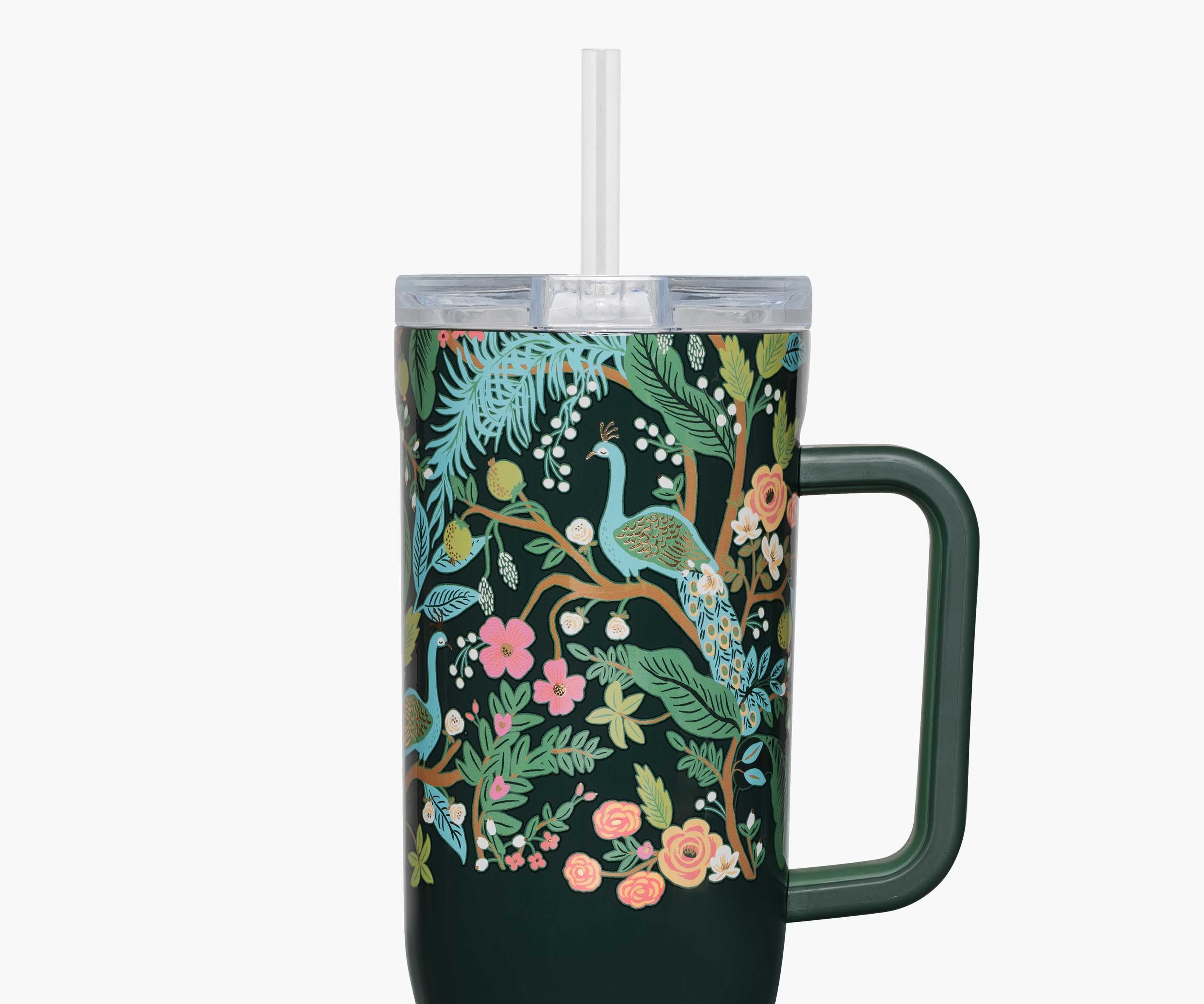 40 oz. Peacock Cruiser Cup by Corkcicle | Rifle Paper Co. 40 oz. Peacock Cruiser Cup by Corkcicle | Rifle Paper Co.