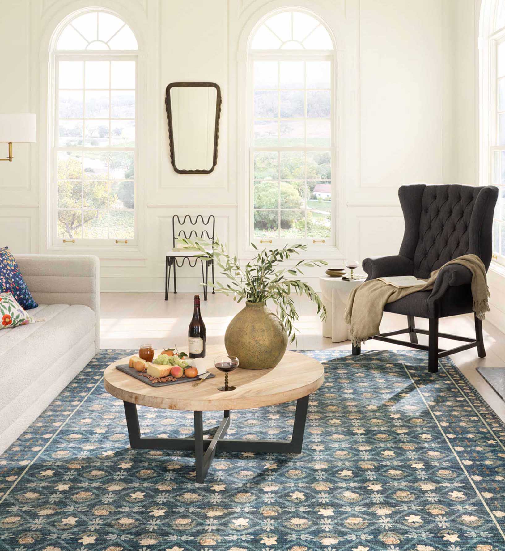 Eden Lattice Power Loomed Rug - Indigo