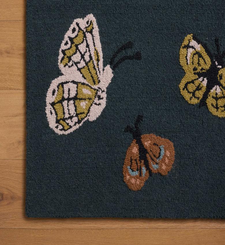 Highgrove Butterfly House Rug in Charcoal | Rifle Paper Co.