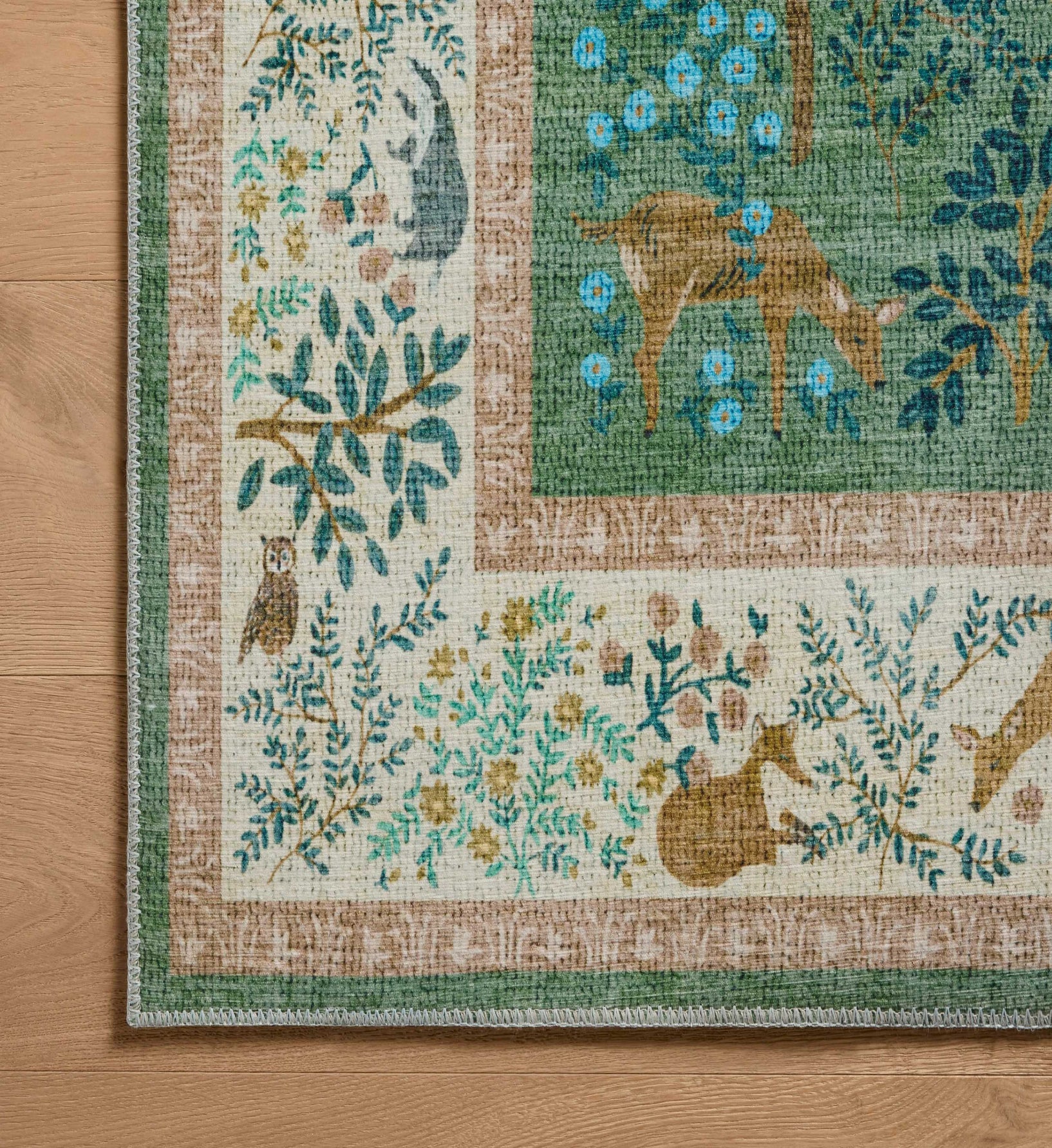 Canopy Woodland Printed Rug in Sage | Rifle Paper Co.