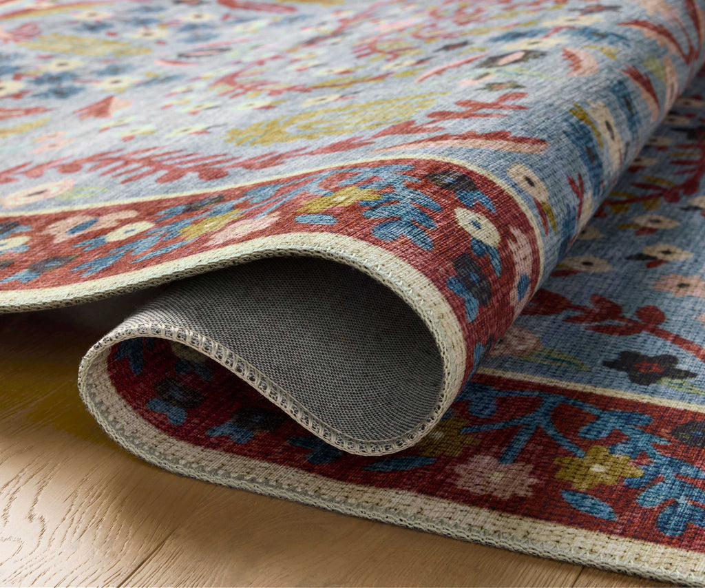 Edie Printed Rug in Red & Blue Florals | Rifle Paper Co.