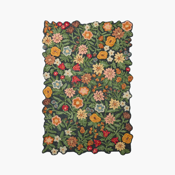 Edith Hand-Tufted Wool Hooked Rug - Navy | Rifle Paper Co.