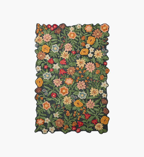 Edith Hand-Tufted Wool Hooked Rug - Navy | Rifle Paper Co.