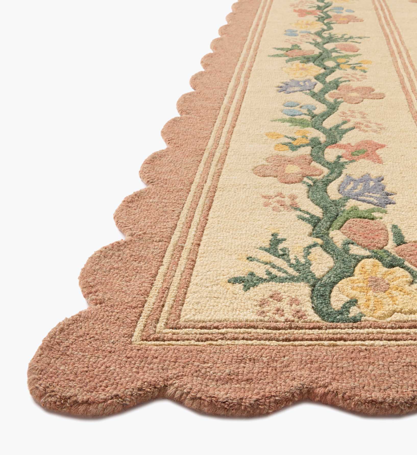 Thistle Rug Thistle Wool Hooked Area Rug - Blush | Rifle Paper Co.