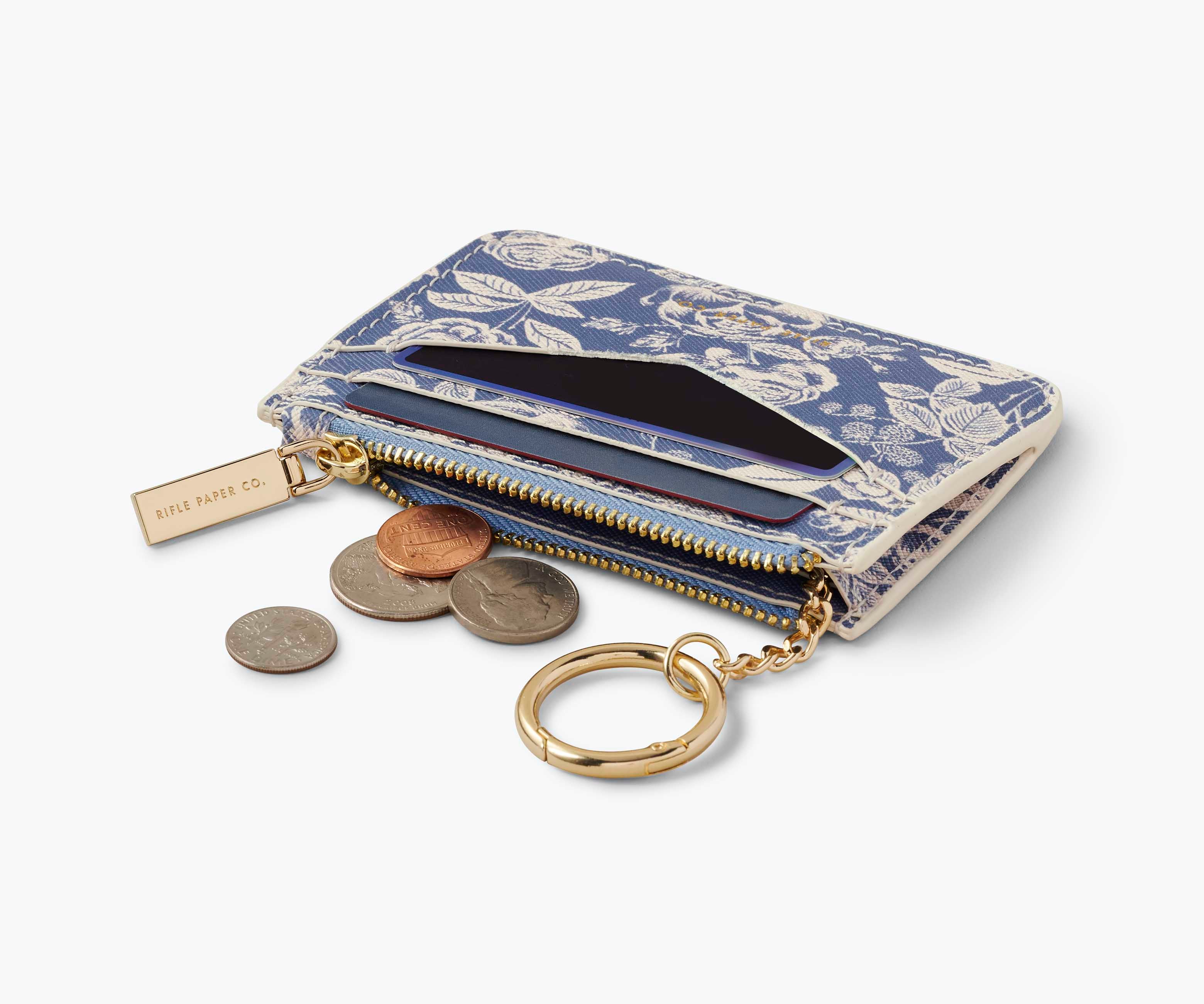 Key Ring Card Case - English Rose