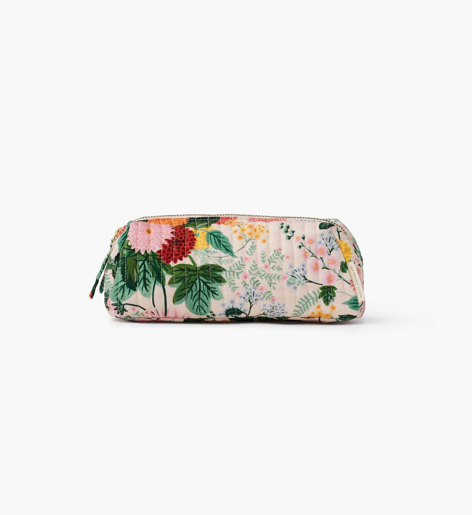Quilted Small Cosmetic Pouch - Dahlia