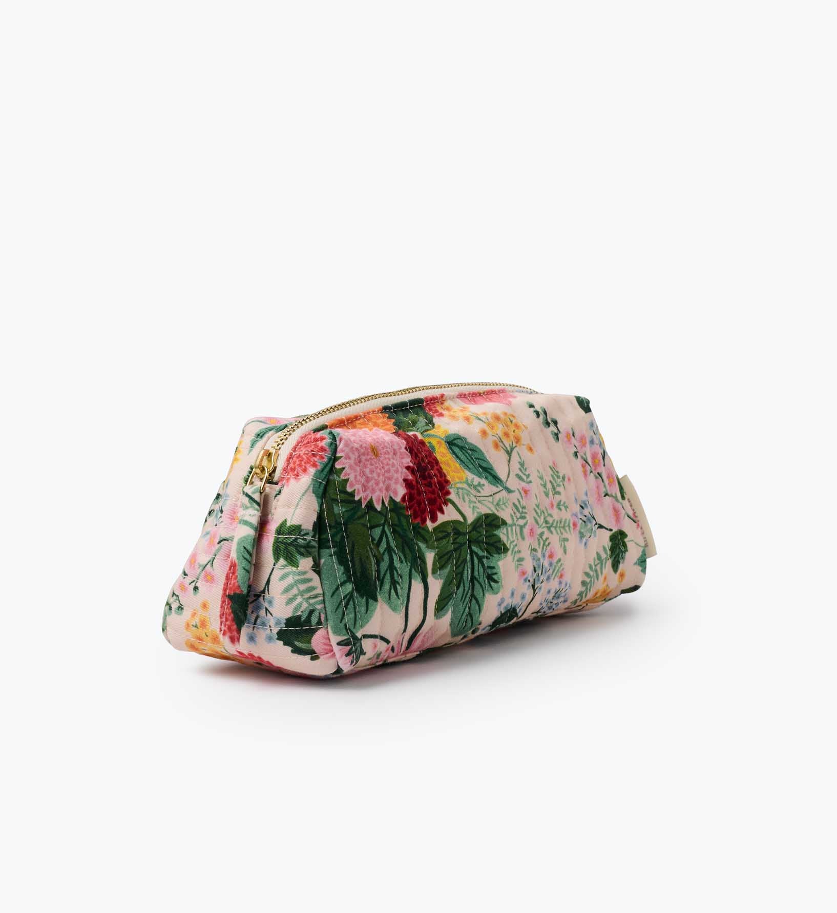 Quilted Small Cosmetic Pouch - Dahlia