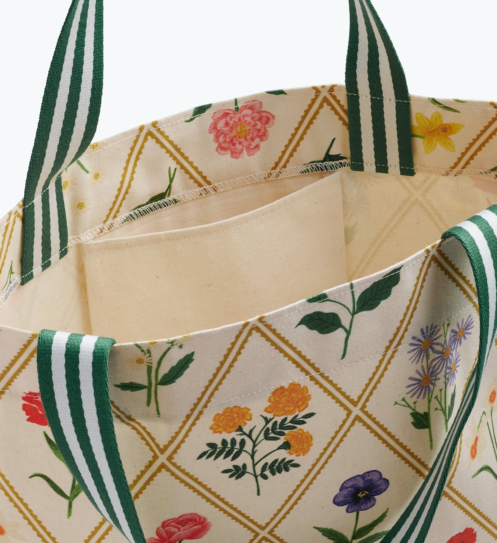 East West Canvas Tote Bag - Garden Study