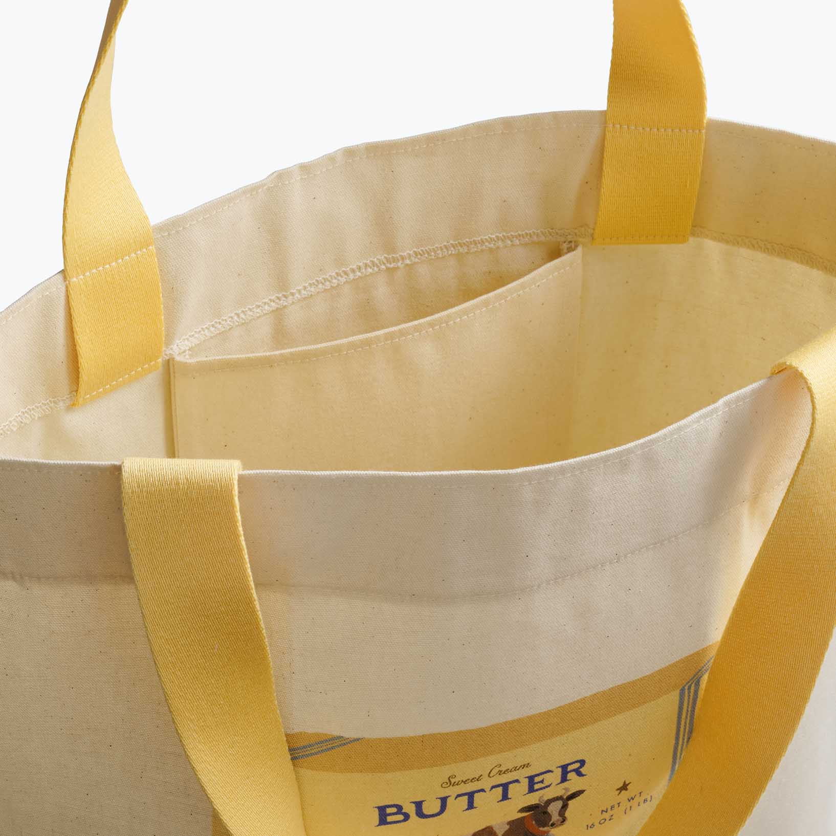 East West Canvas Tote Bag - Butter