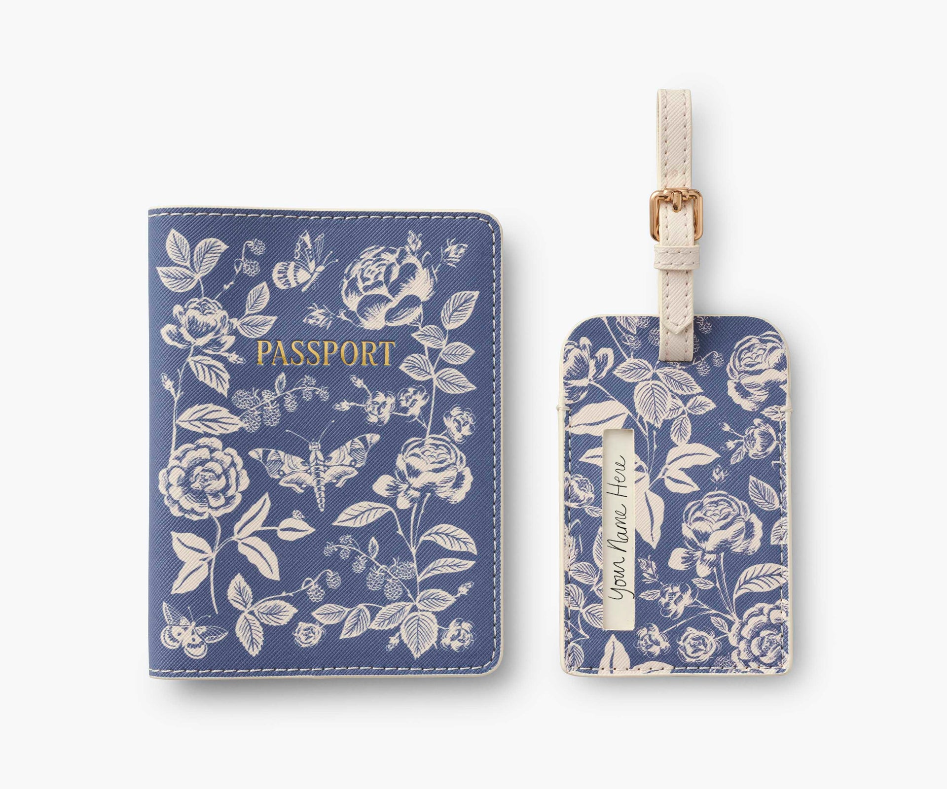 English Rose - Passport Holder & Luggage Tag Set
