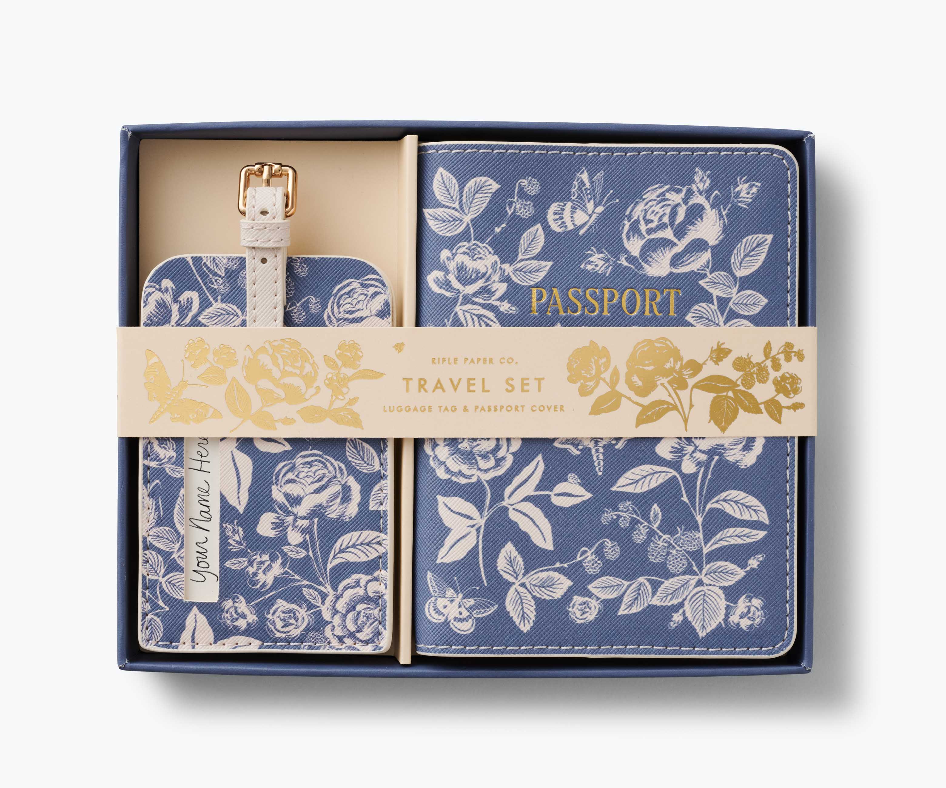 Passport Holder & Luggage Tag Set - English Rose