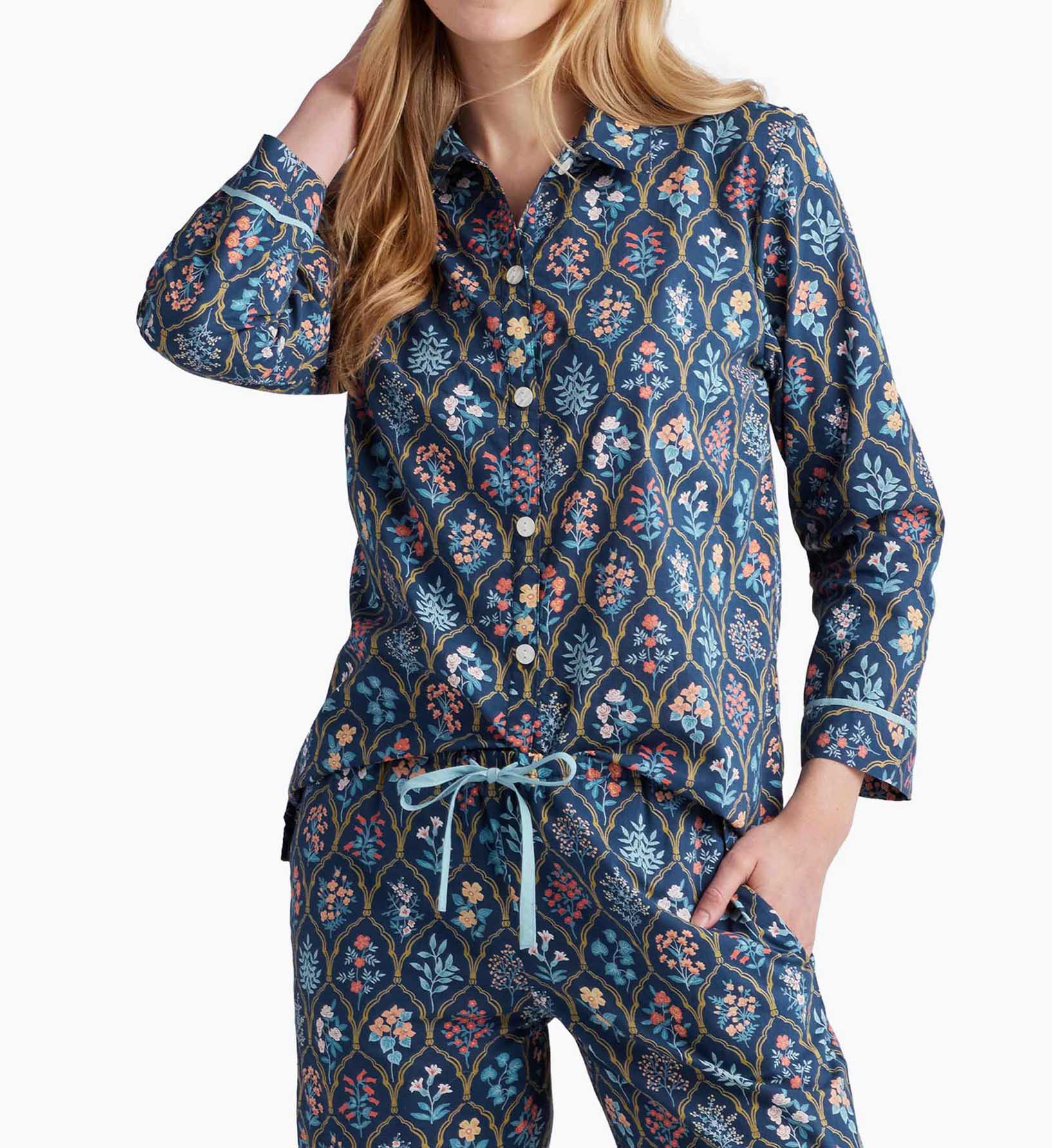 Voile Button Front Crop Set - Hawthorne