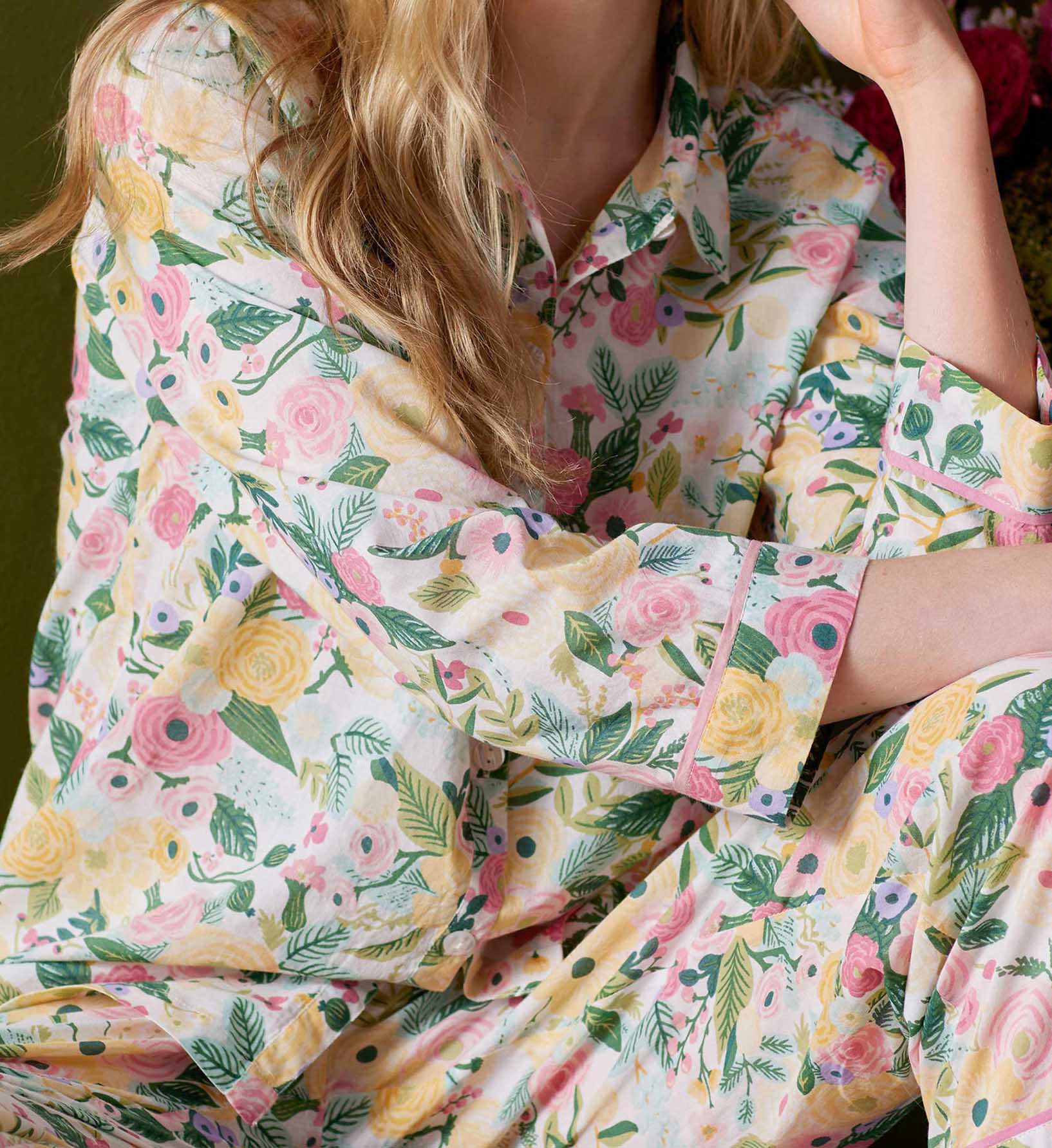 Voile Button Front Crop Set - Garden Party