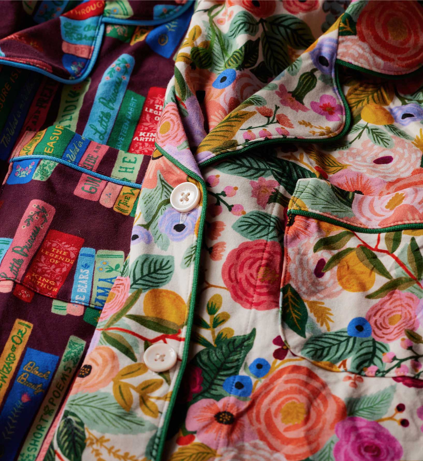 Jersey Cropped Pajama Set - Garden Party