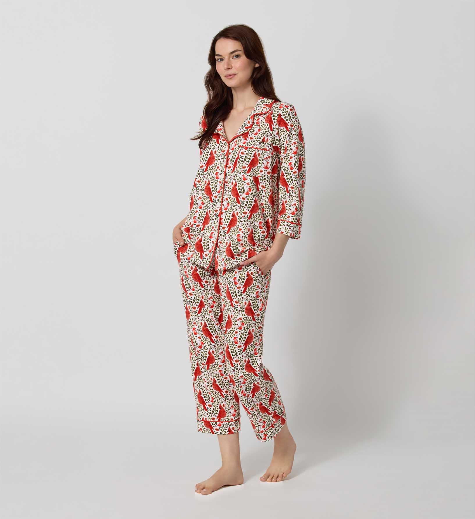 Jersey Cropped Pajama Set - Cardinals