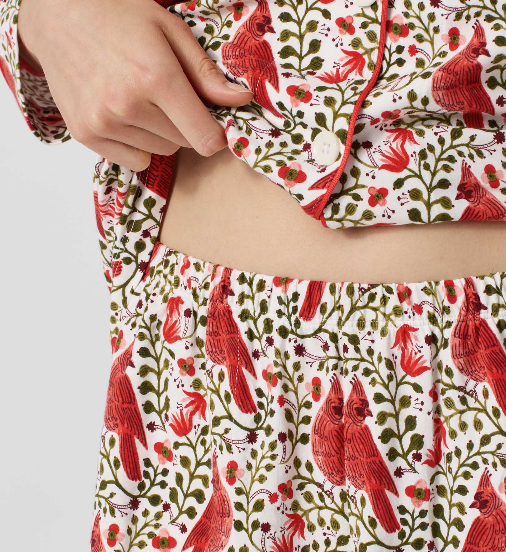 Jersey Cropped Pajama Set - Cardinals