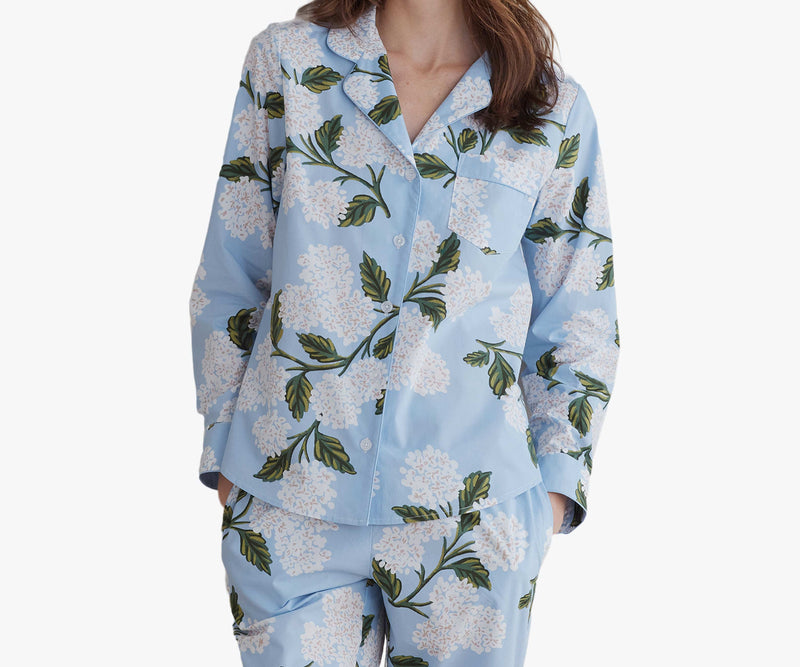 Hydrangea - Poplin Button Front Long Set