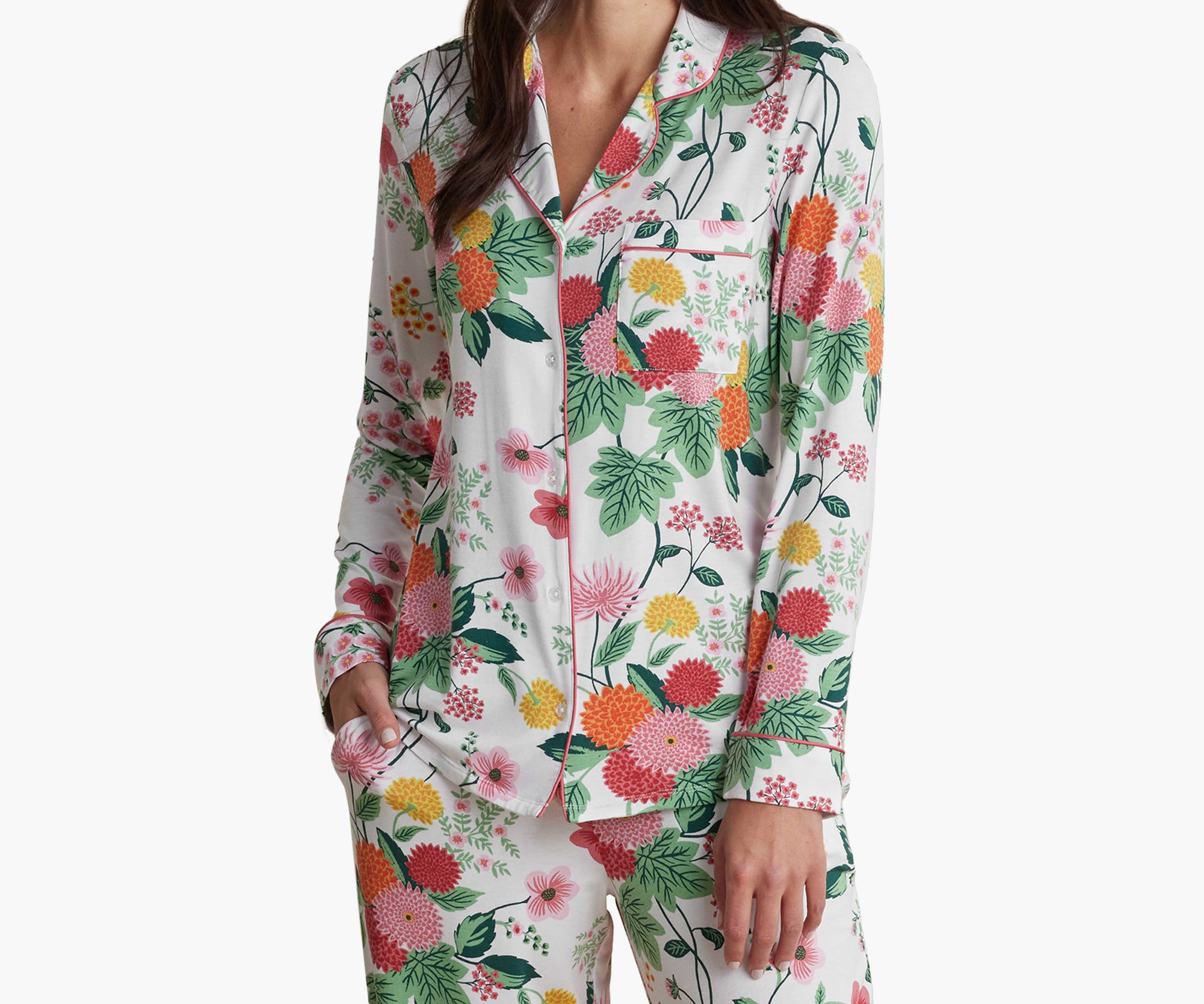 Tencel Modal Button Front Long Set - Dahlia