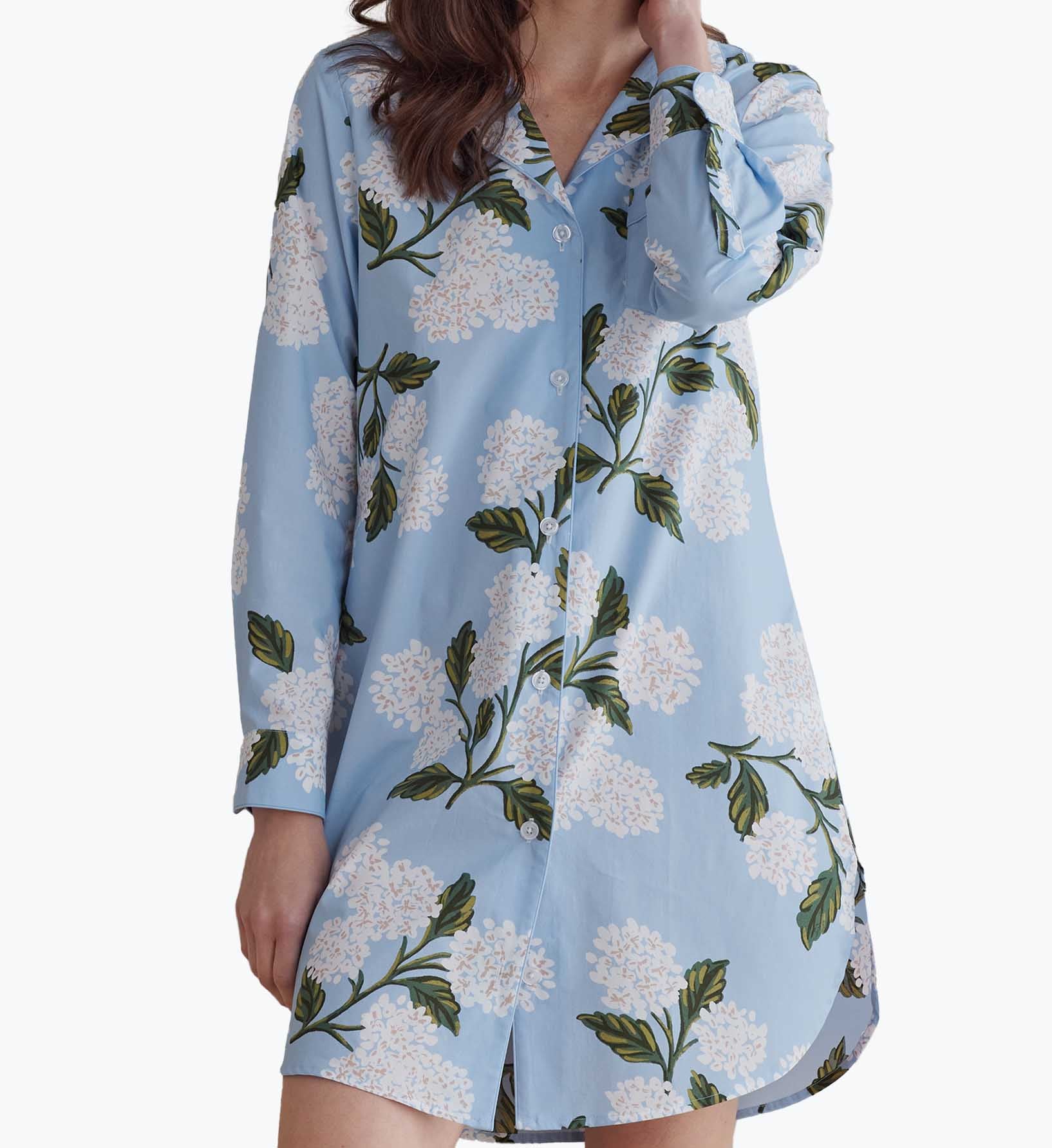 Poplin Nightshirt - Hydrangea
