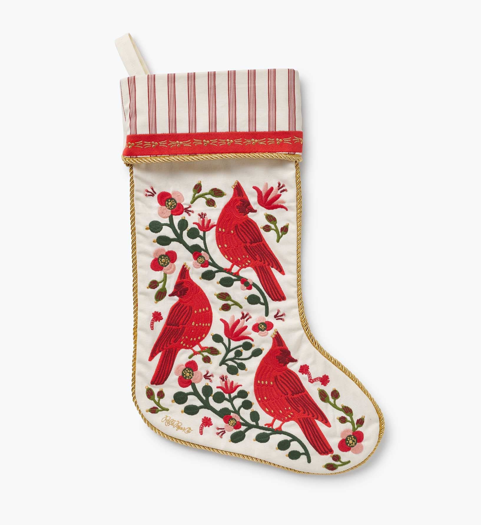Embroidered Stocking - Cardinals
