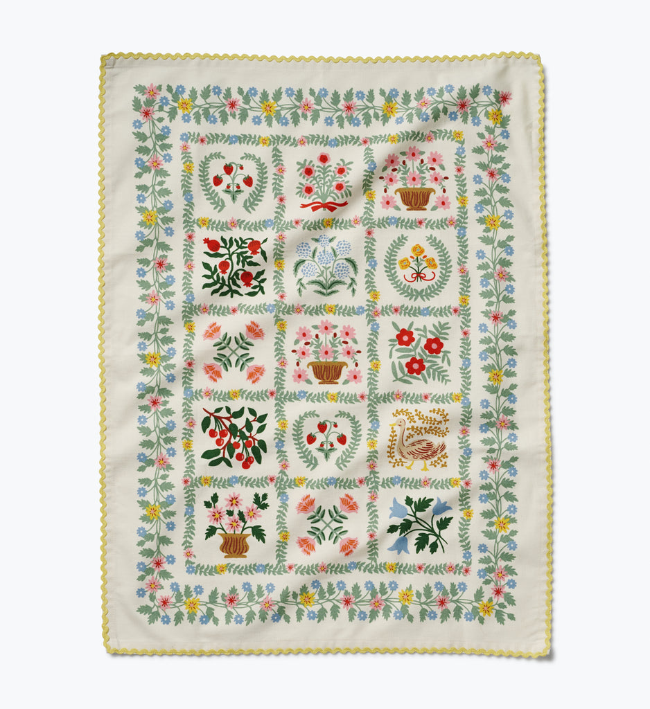 Helena Tea Towel with Rick Rack Trim | Rifle Paper Co.