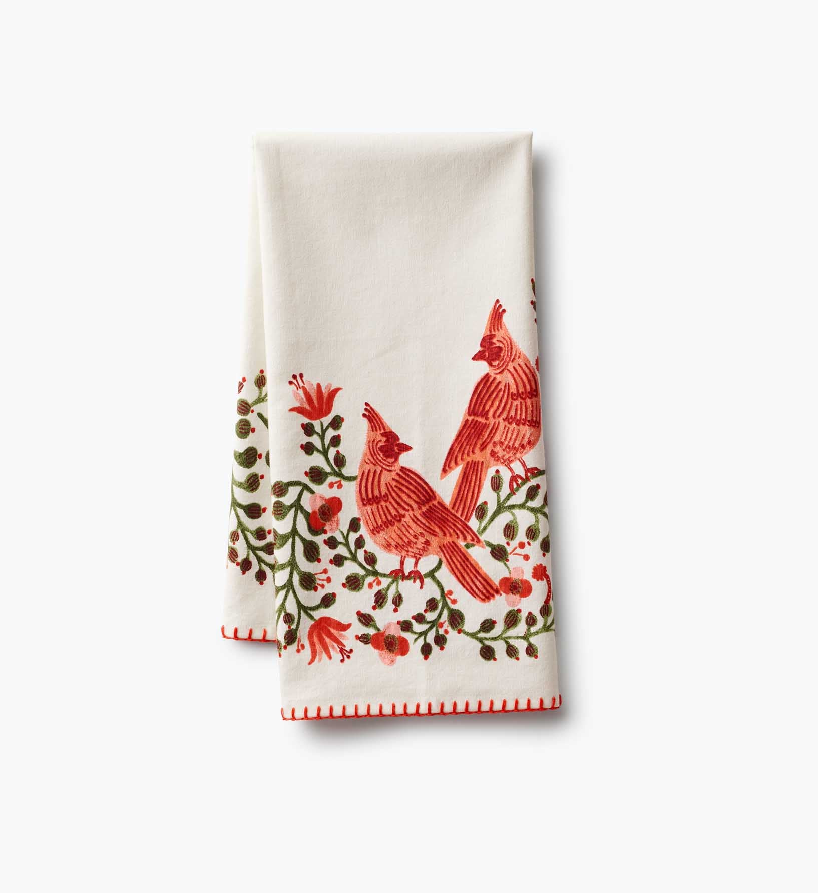 Cardinals Holiday Tea Towel | Rifle Paper Co.