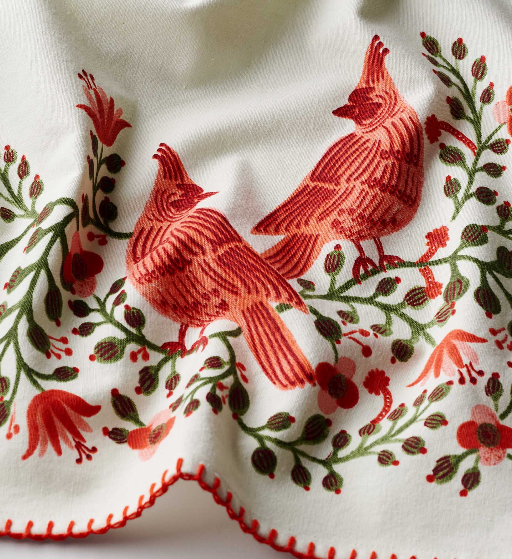 Cardinals Holiday Tea Towel | Rifle Paper Co.