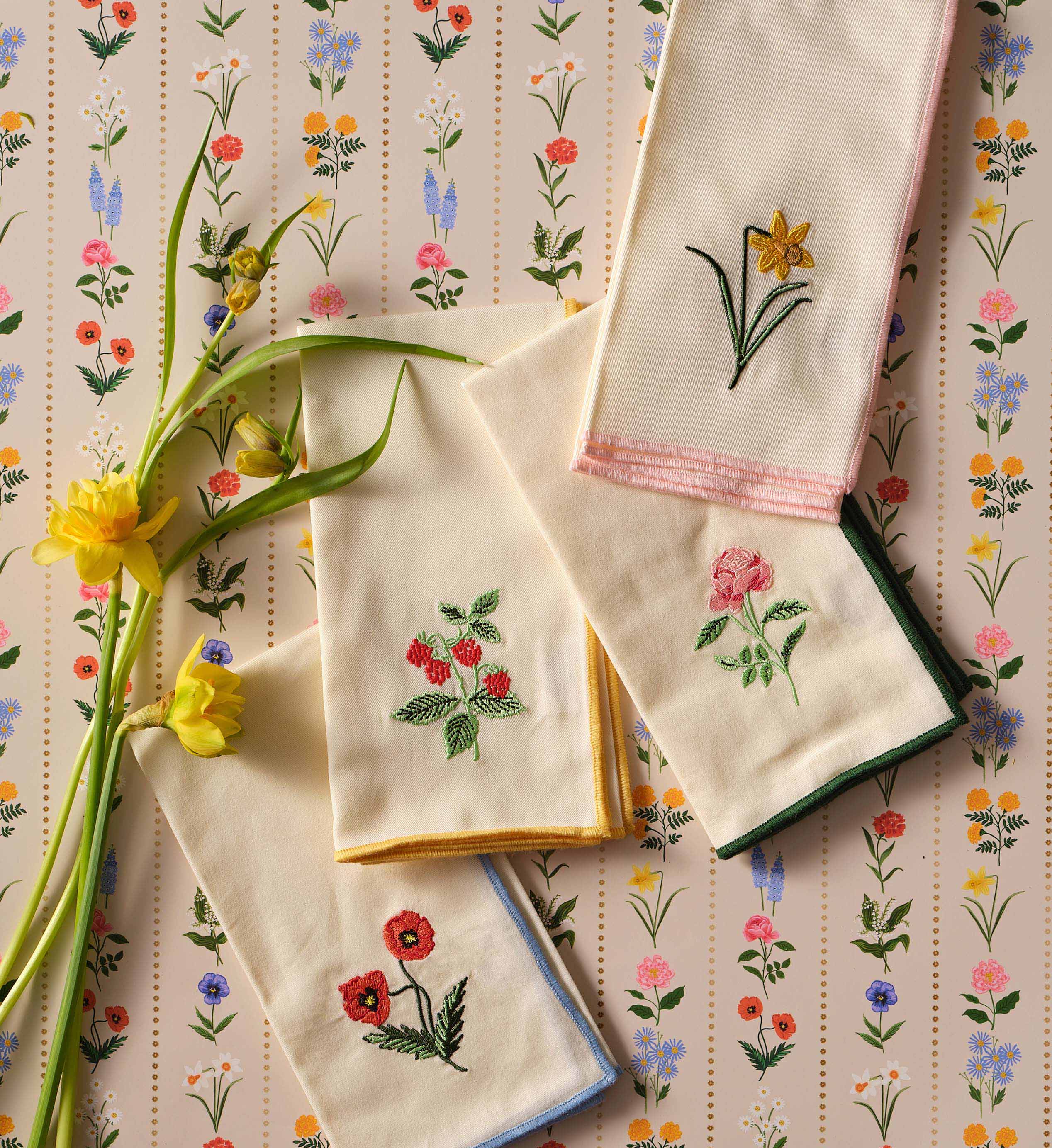 Cotton Napkin Set - Garden Study