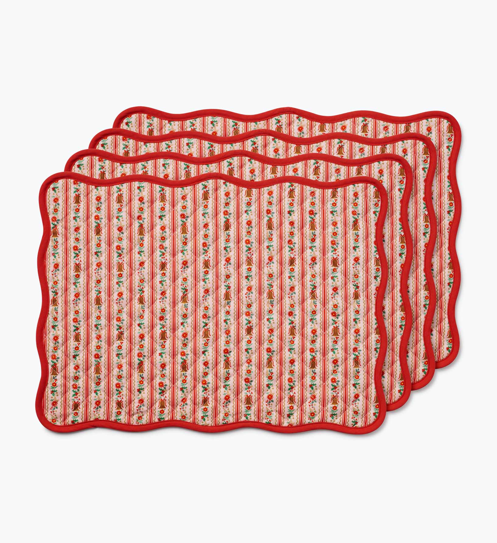 Cotton Placemat Set - Holly Jolly