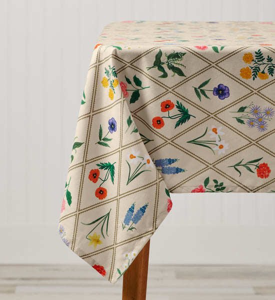 テーブル用品 mountain Research TABLE Cloth SMALL Garden Study Cotton Tablecloth | Rifle Paper Co.