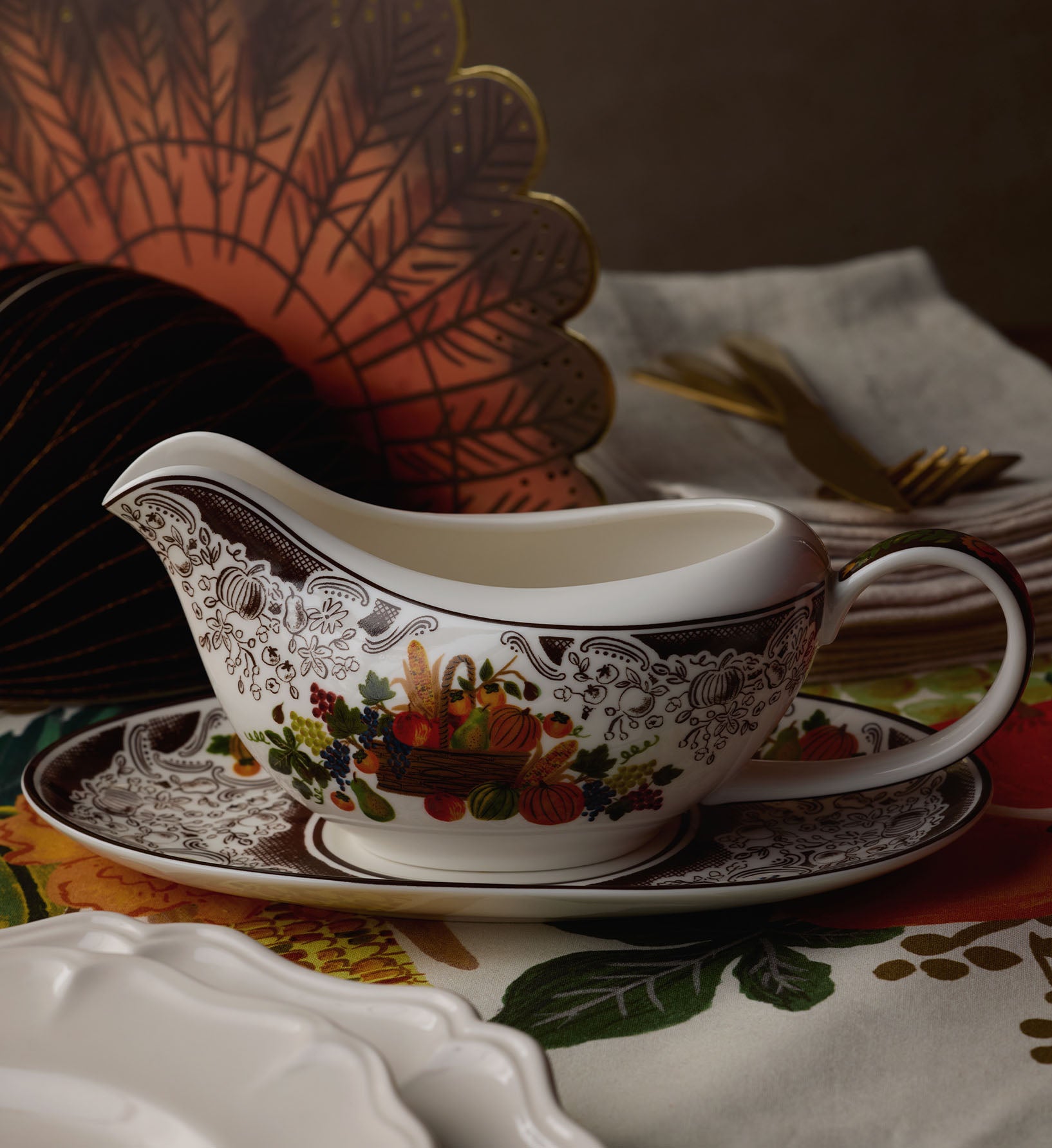Porcelain Gravy Boat - Harvest