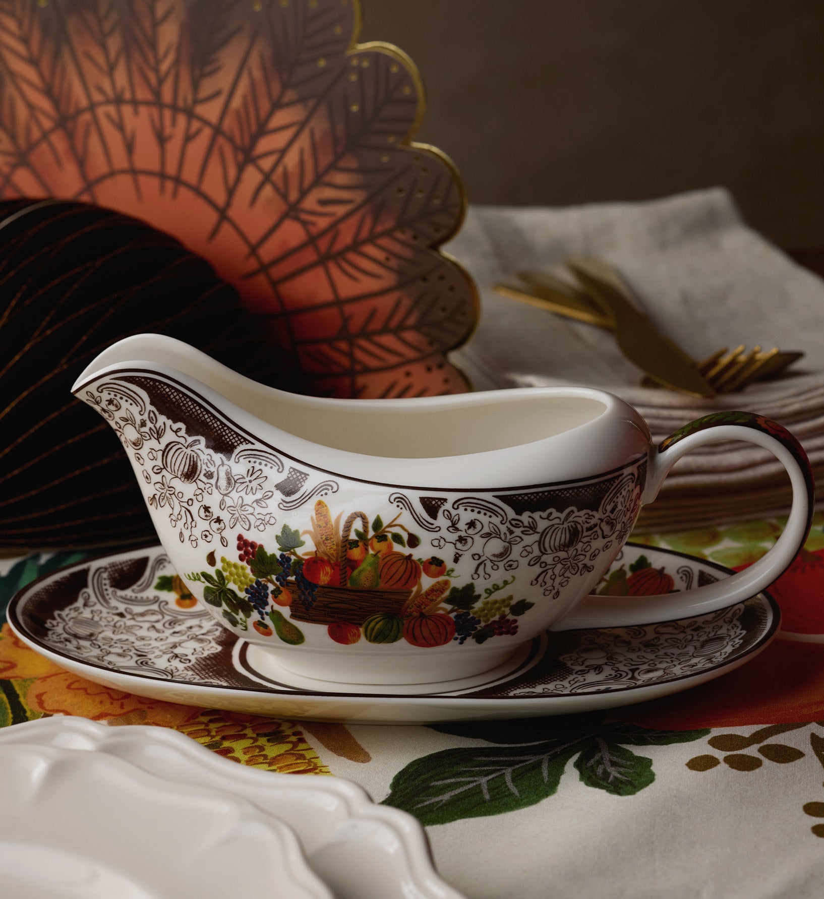 Porcelain Gravy Boat - Harvest