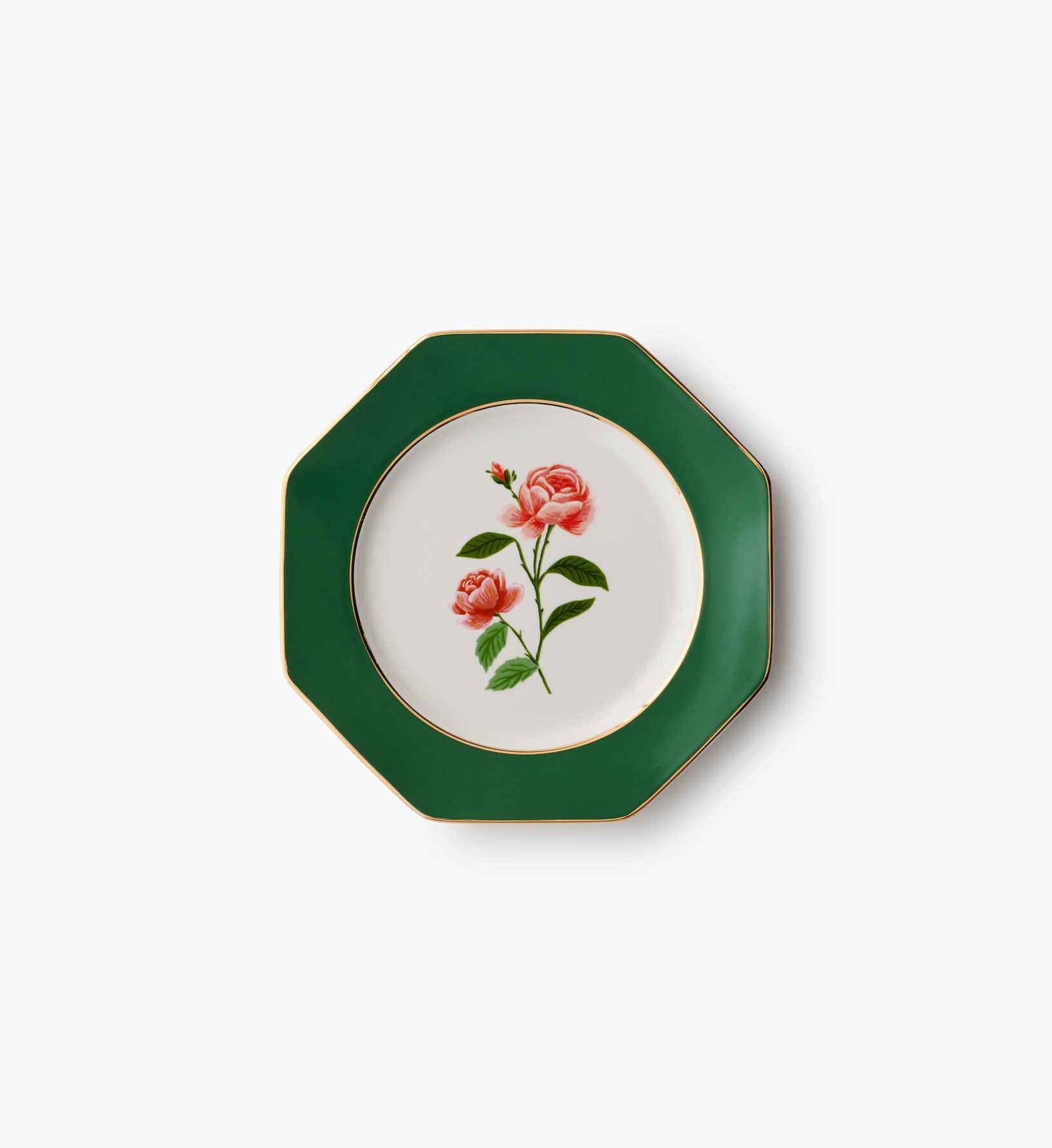Porcelain Dessert Plate Set - Roses
