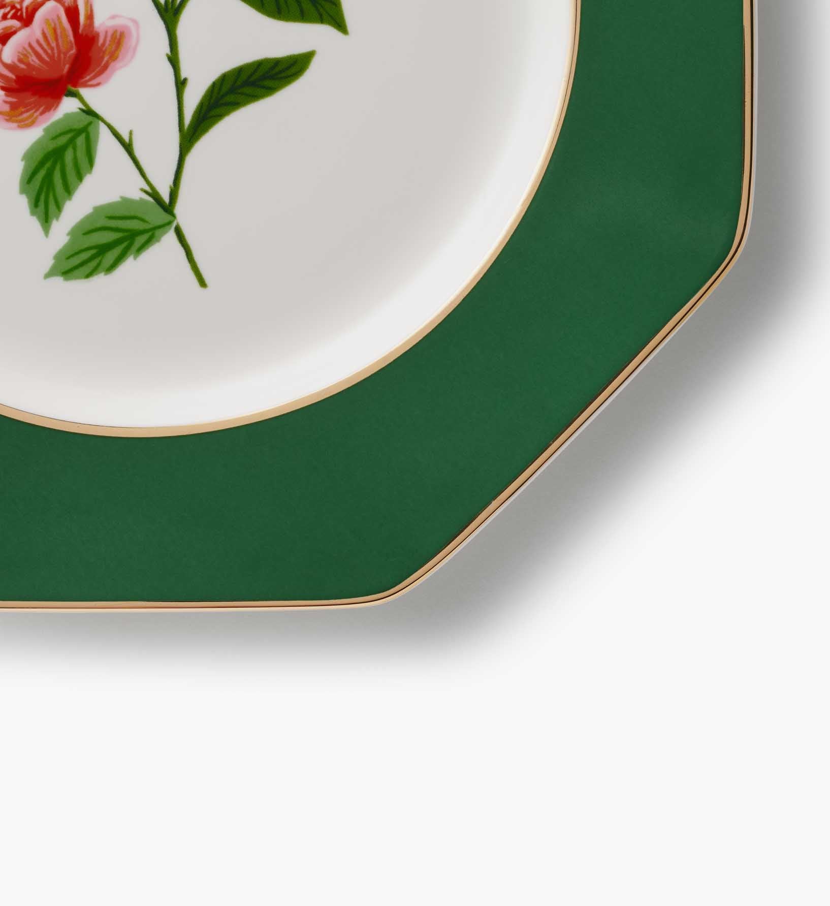 Porcelain Dessert Plate Set - Roses