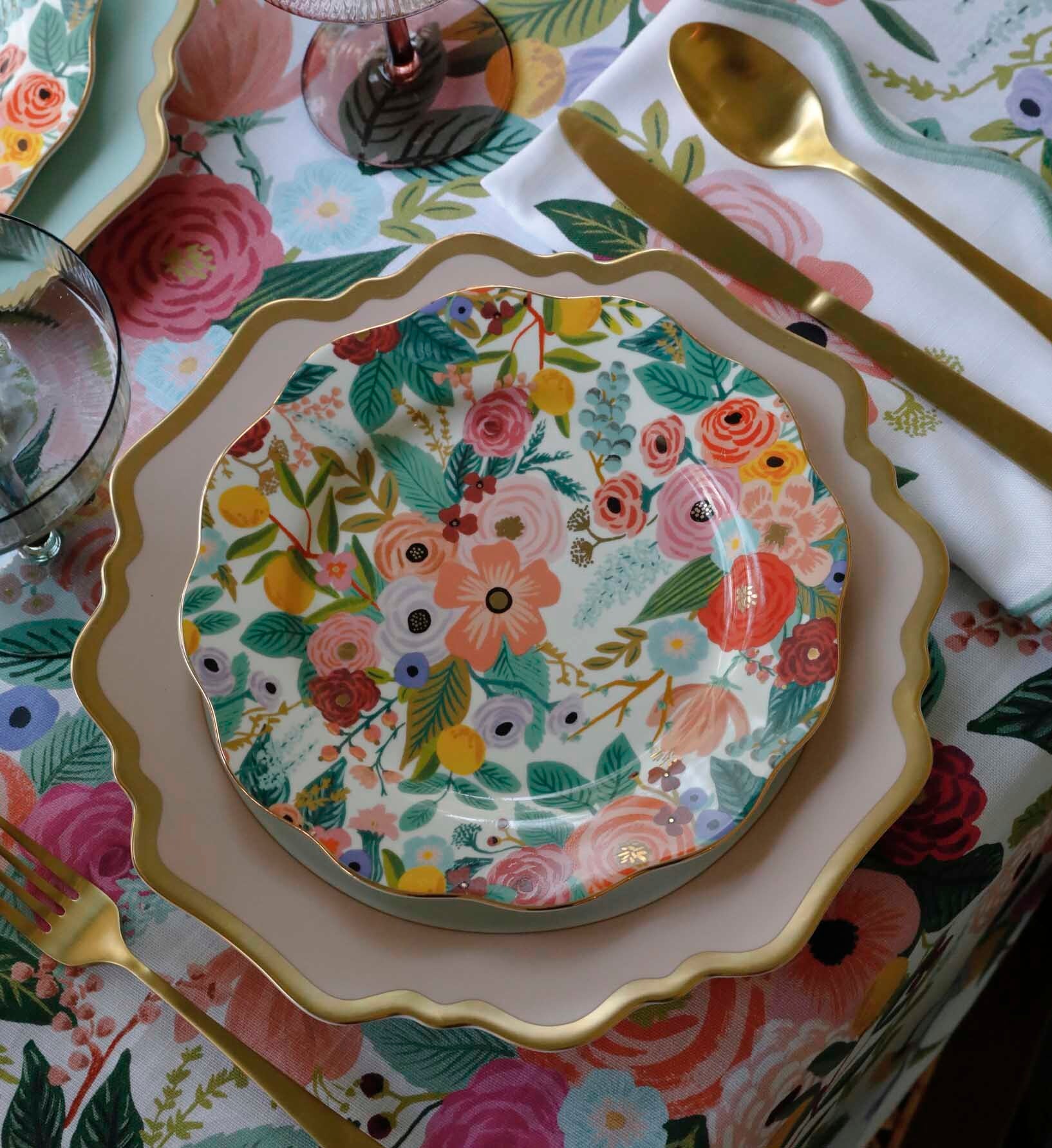 Porcelain Dessert Plate Set - Garden Party