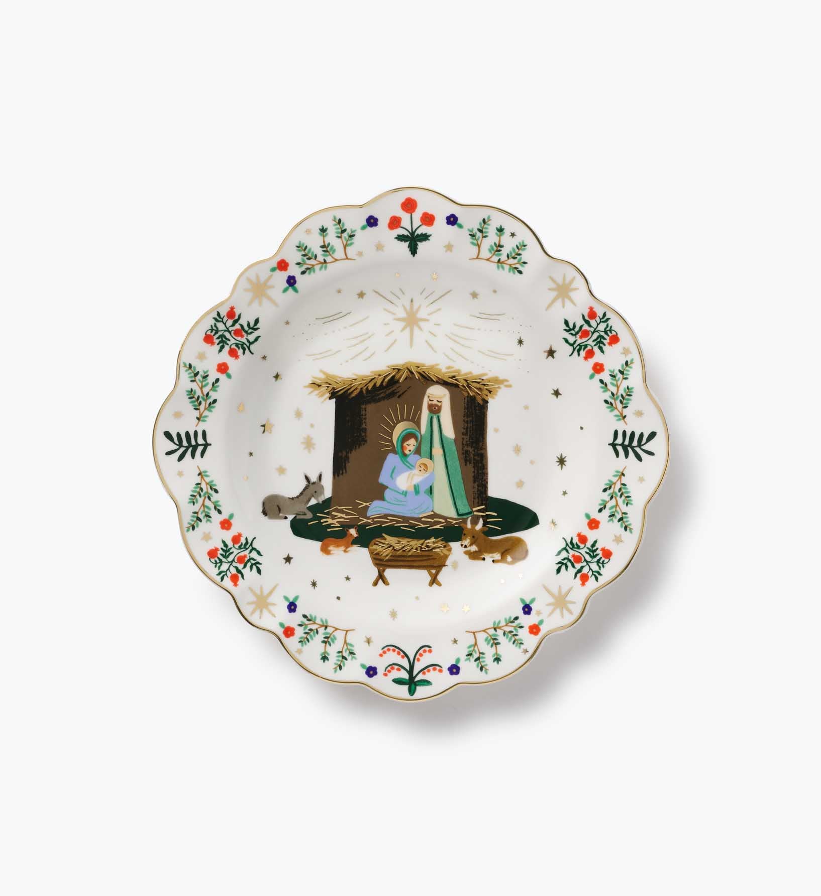 Porcelain Dessert Plate Set - Nativity