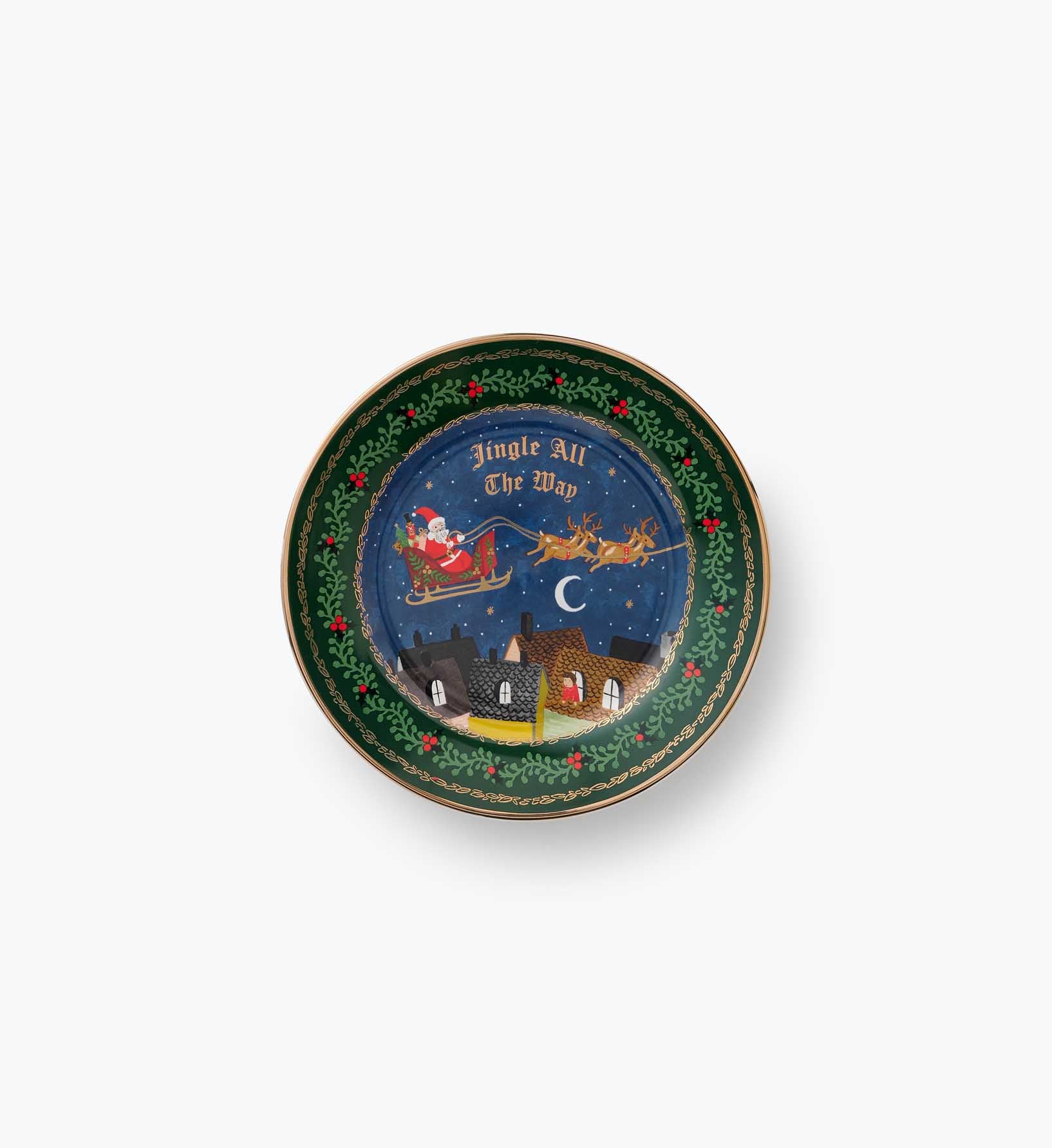 Porcelain Dessert Plate Set - Christmas Carols