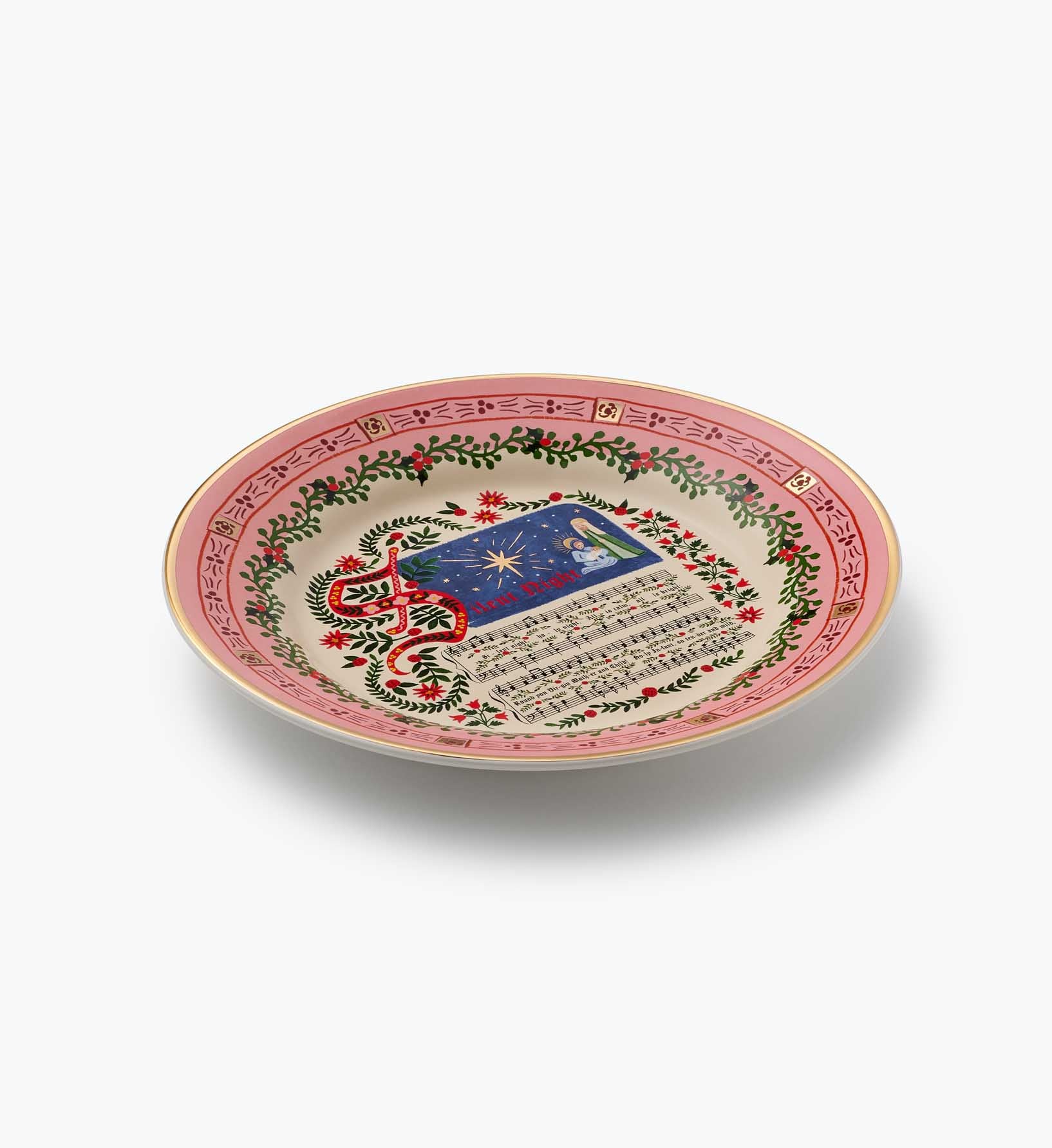 Porcelain Dessert Plate Set - Christmas Carols