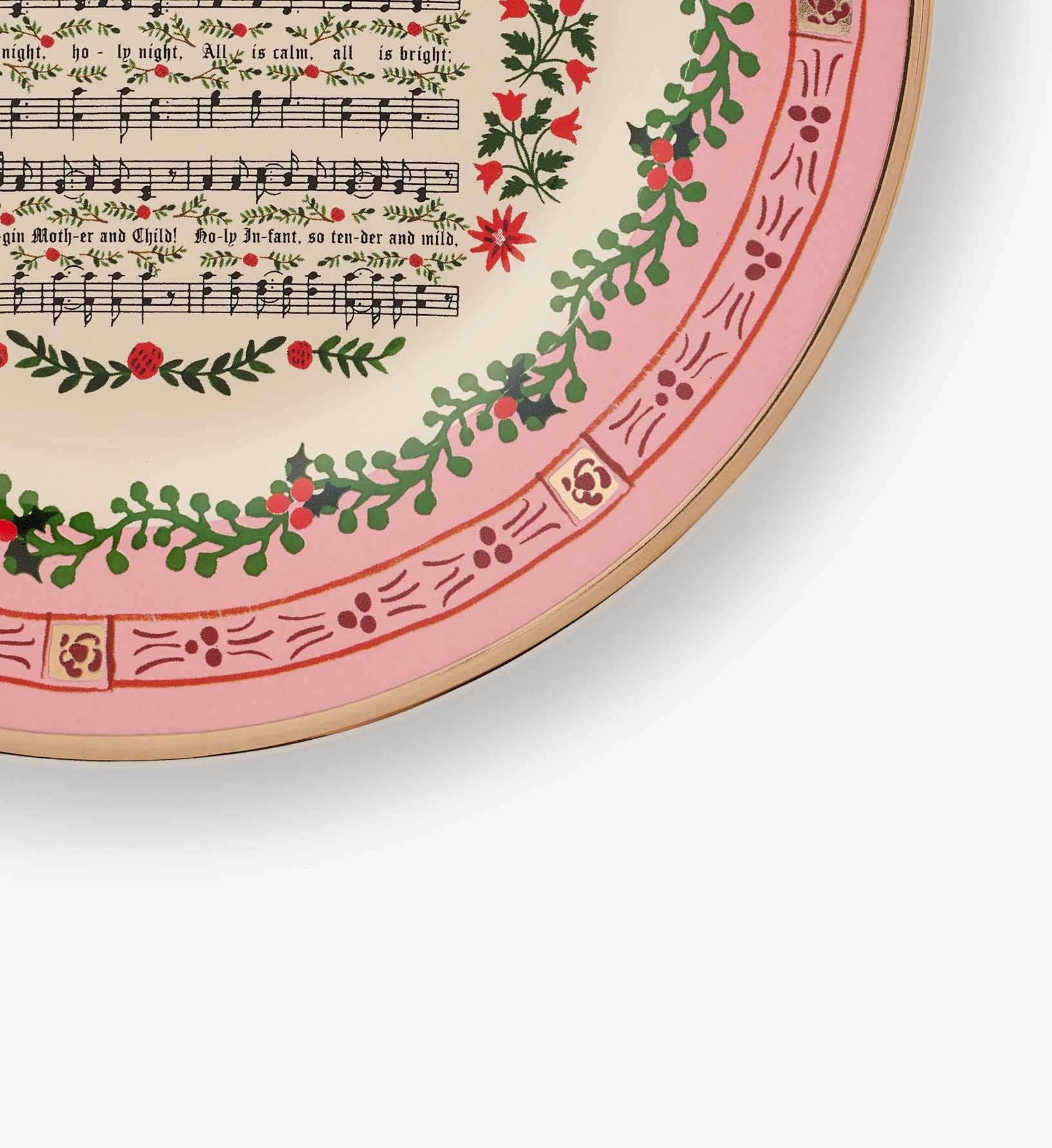 Porcelain Dessert Plate Set - Christmas Carols