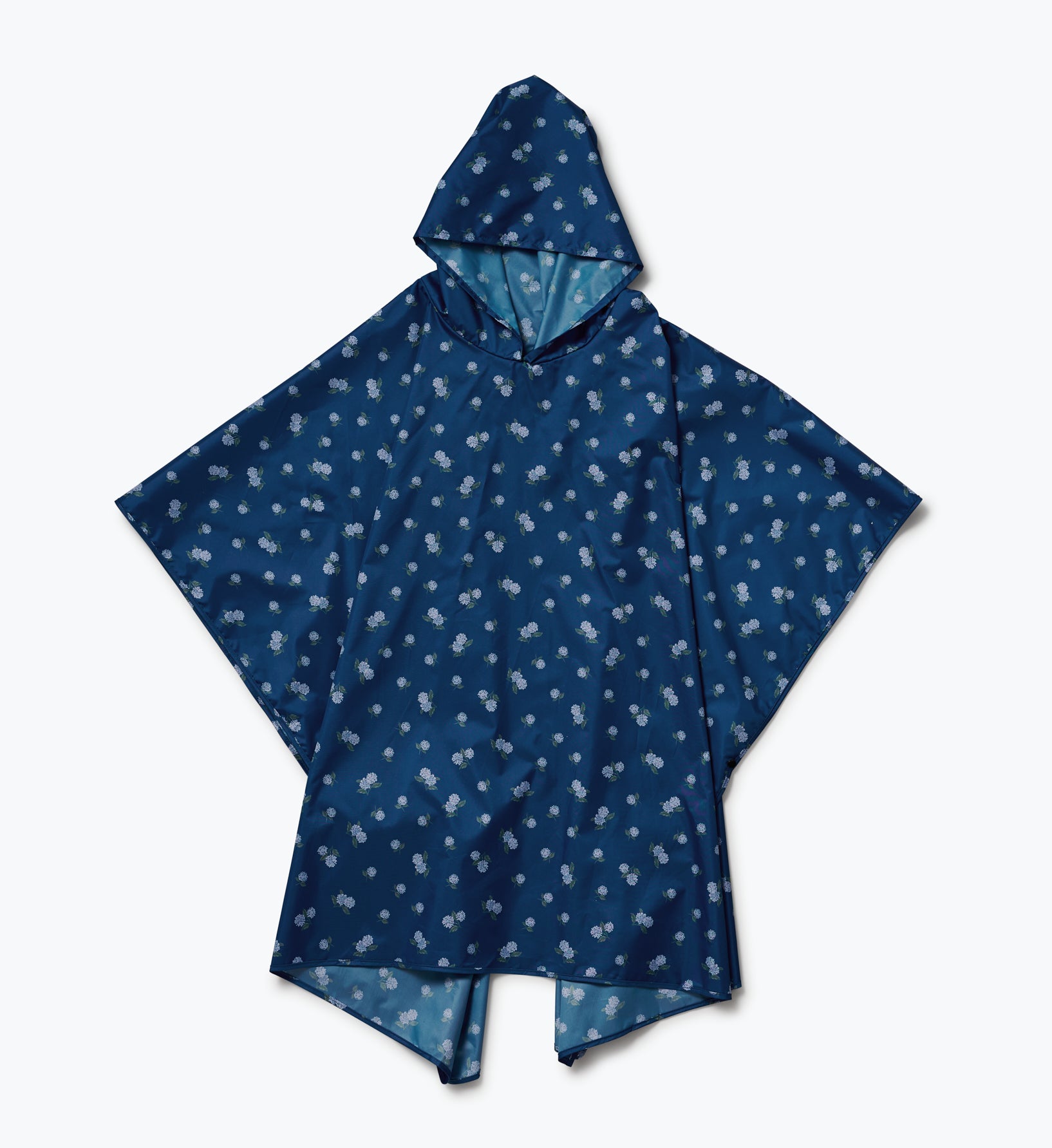 Packable Rain Poncho - Ditsy Hydrangea