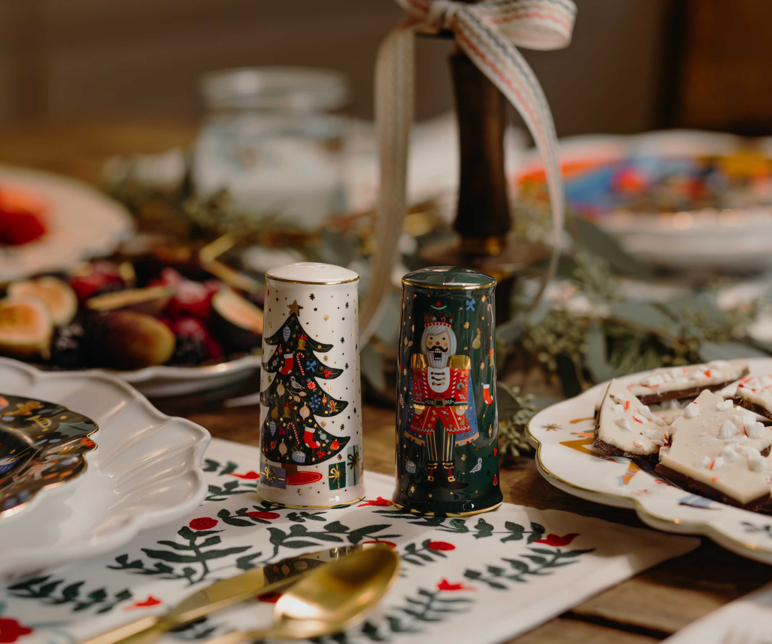 Porcelain Salt & Pepper Shaker Set - Nutcracker