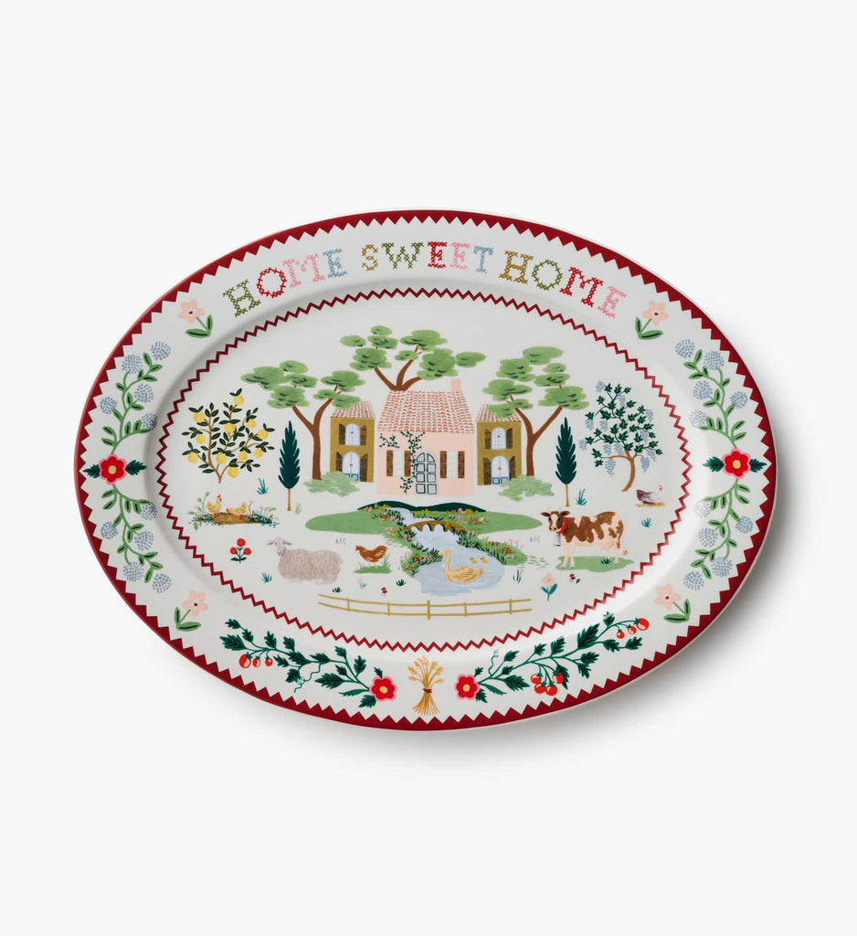 Large Porcelain Serving Platter - Home Sweet Home
