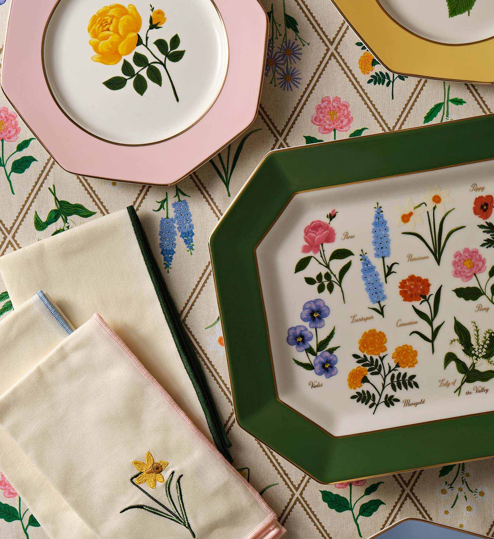 Large Porcelain Serving Platter - Garden Study