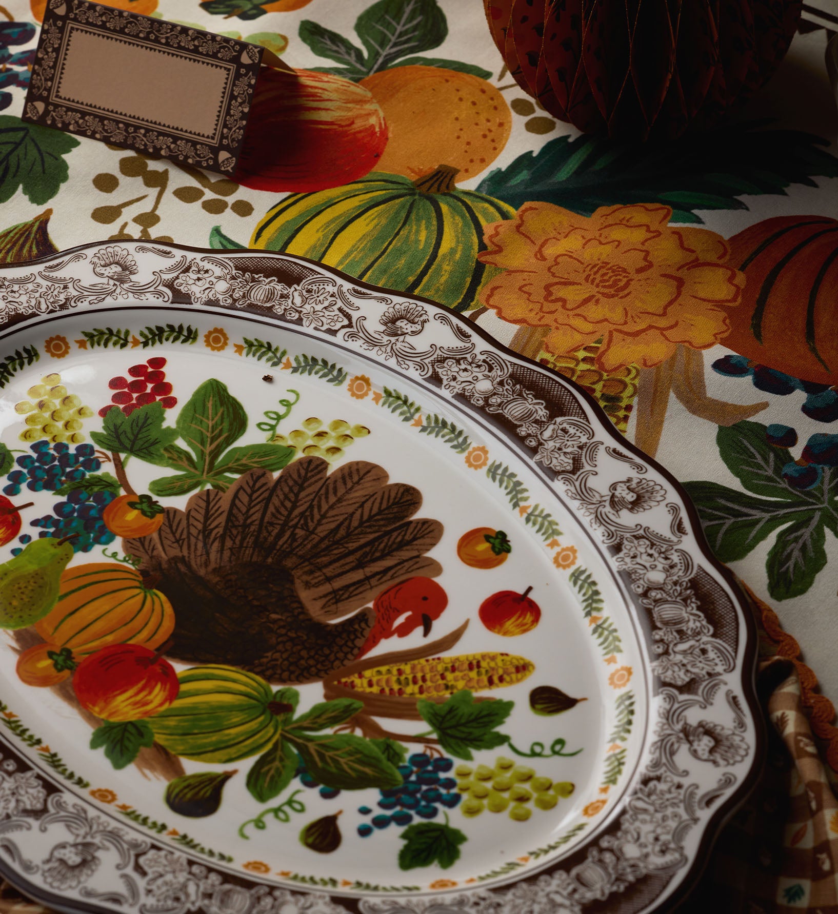 Large Porcelain Serving Platter - Harvest