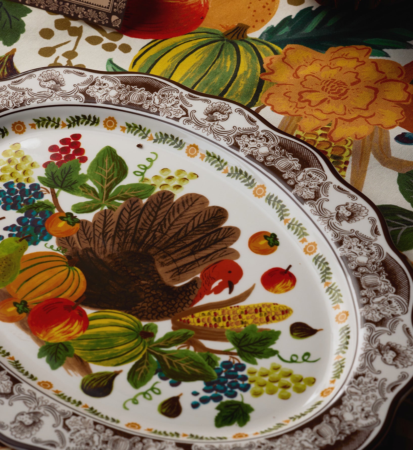Large Porcelain Serving Platter - Harvest