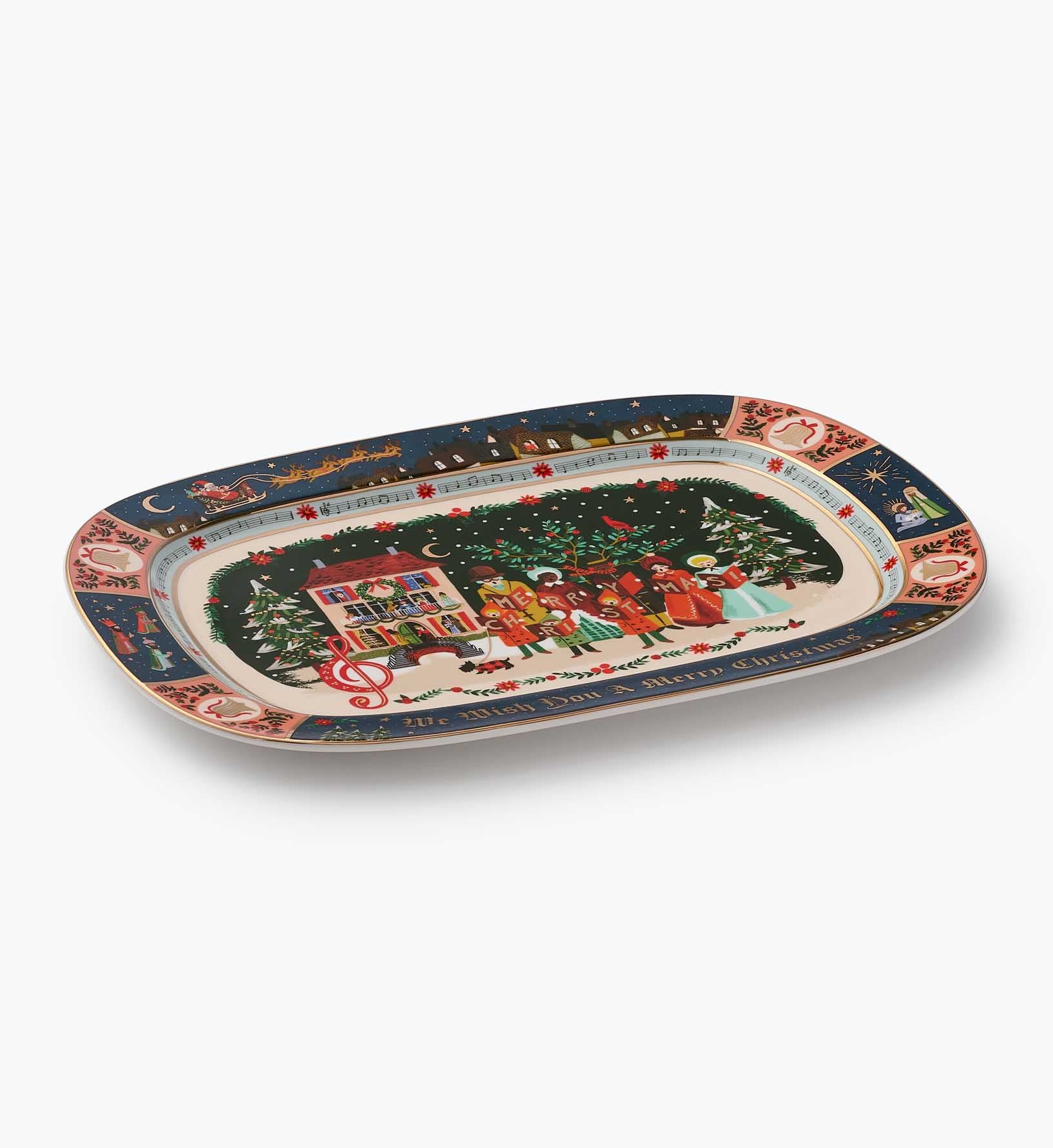 Large Porcelain Serving Platter - Christmas Carols