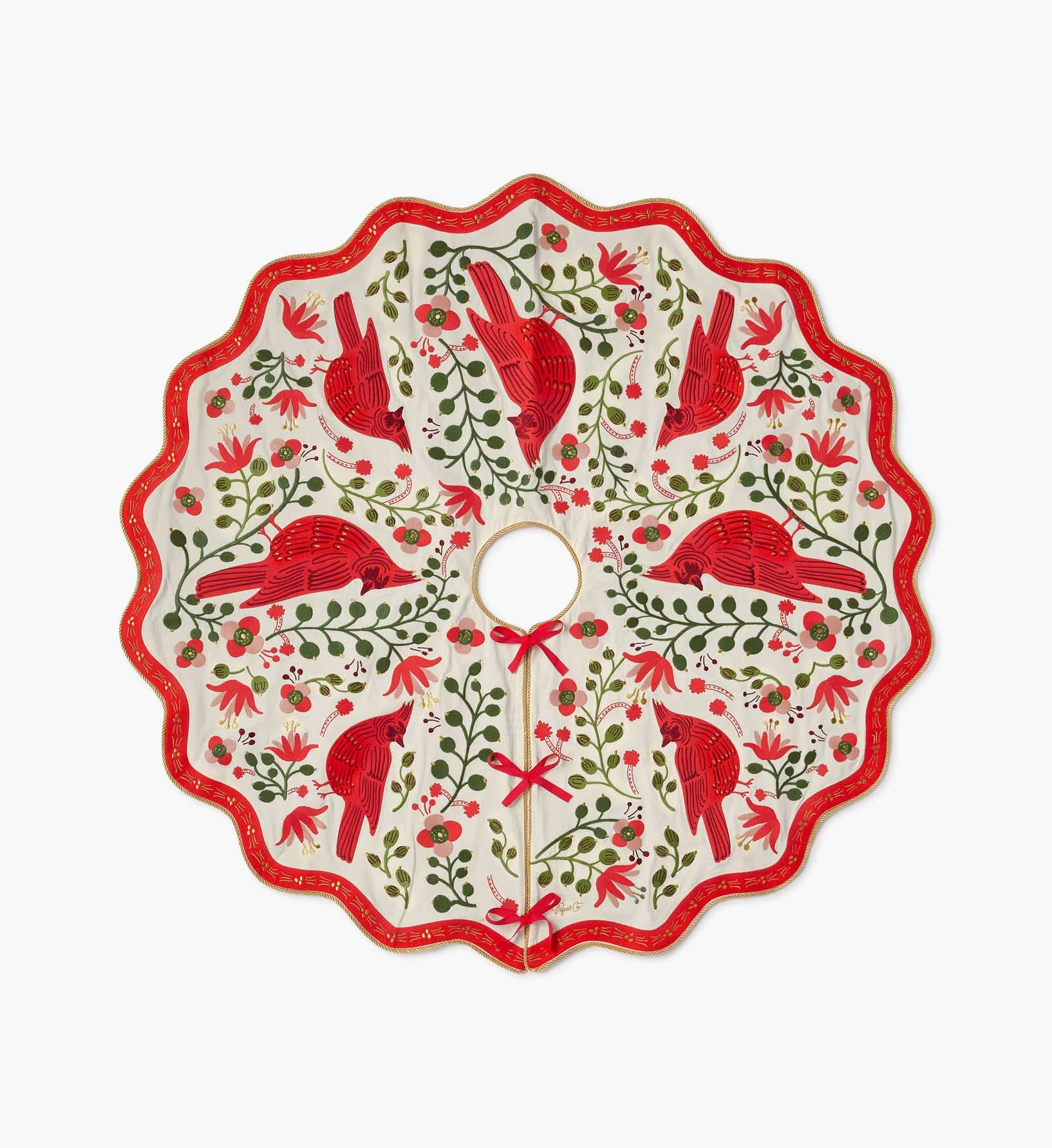 Embroidered Tree Skirt - Cardinals