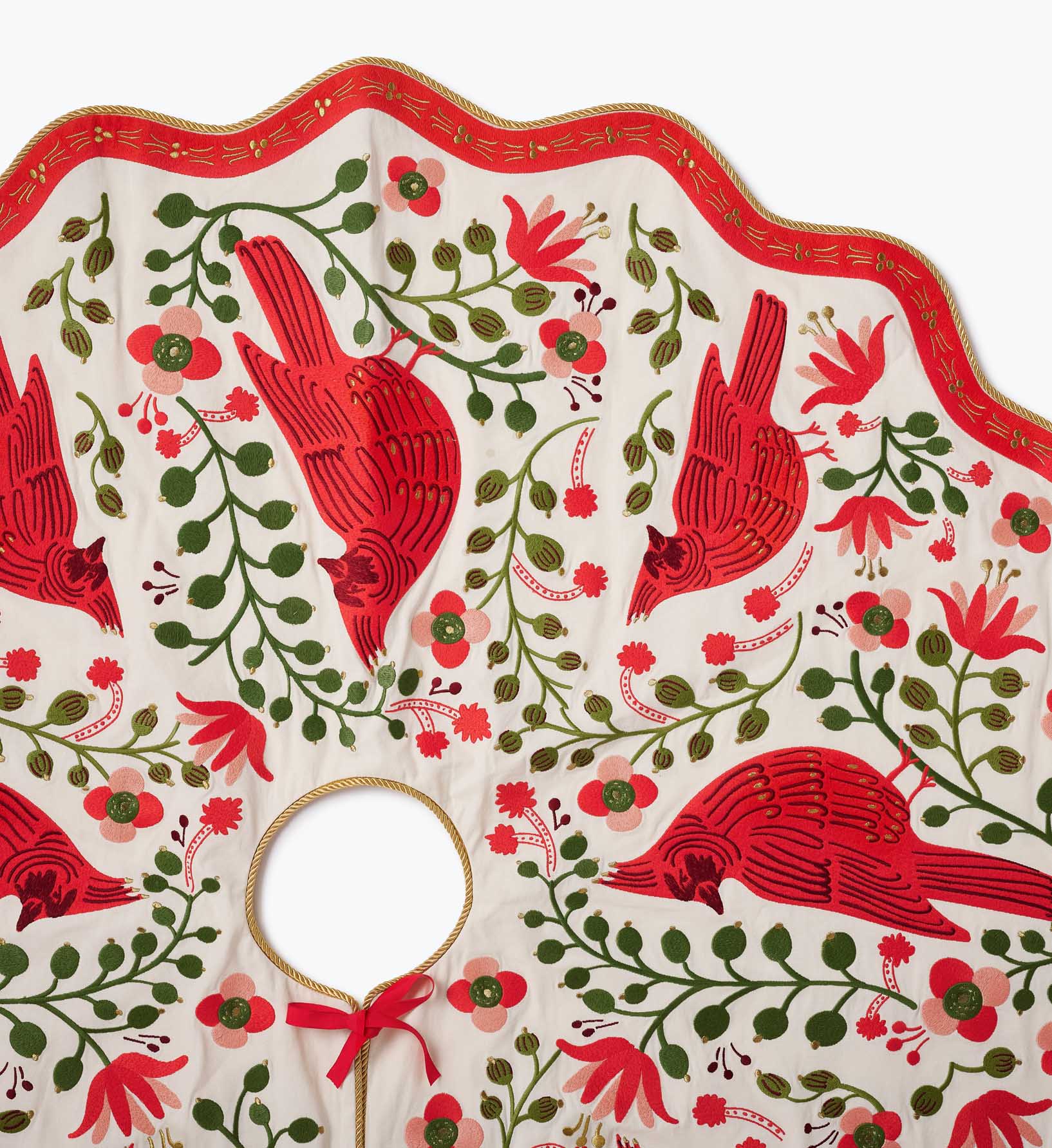 Embroidered Tree Skirt - Cardinals
