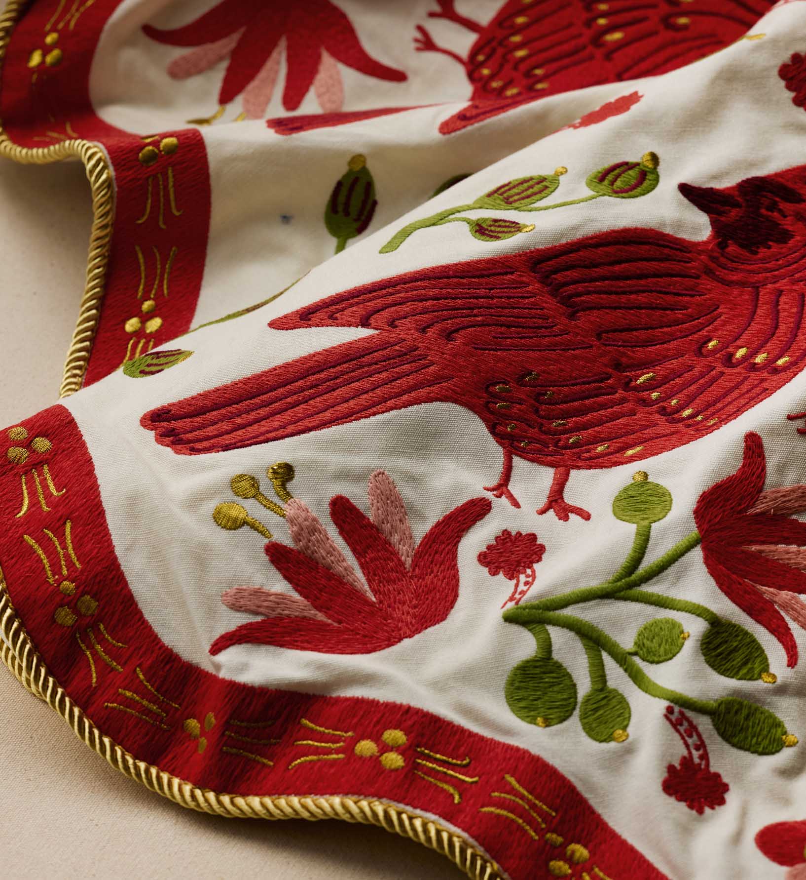 Embroidered Tree Skirt - Cardinals